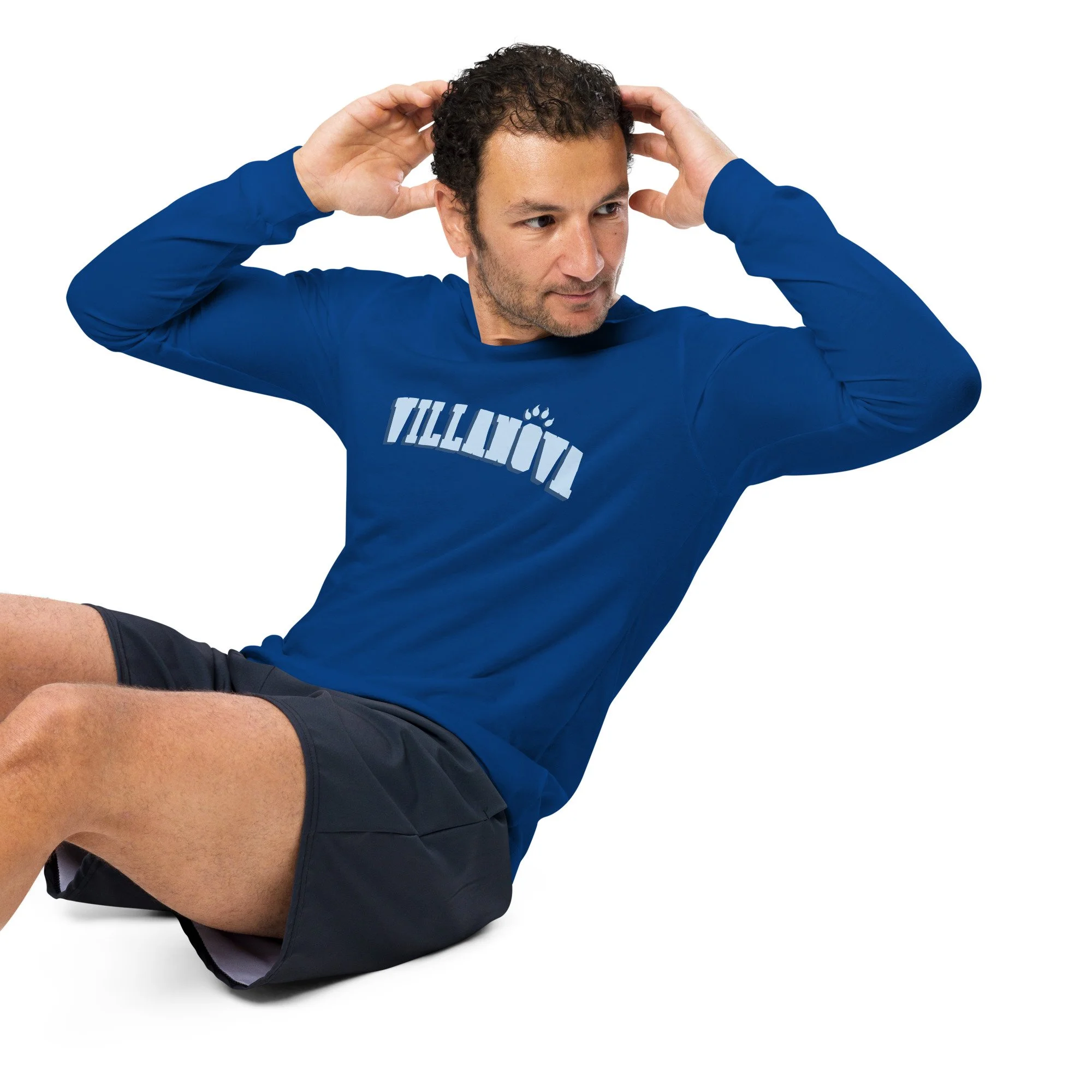 Man Wearing Unisex Villanova Long Sleeve T-Shirt