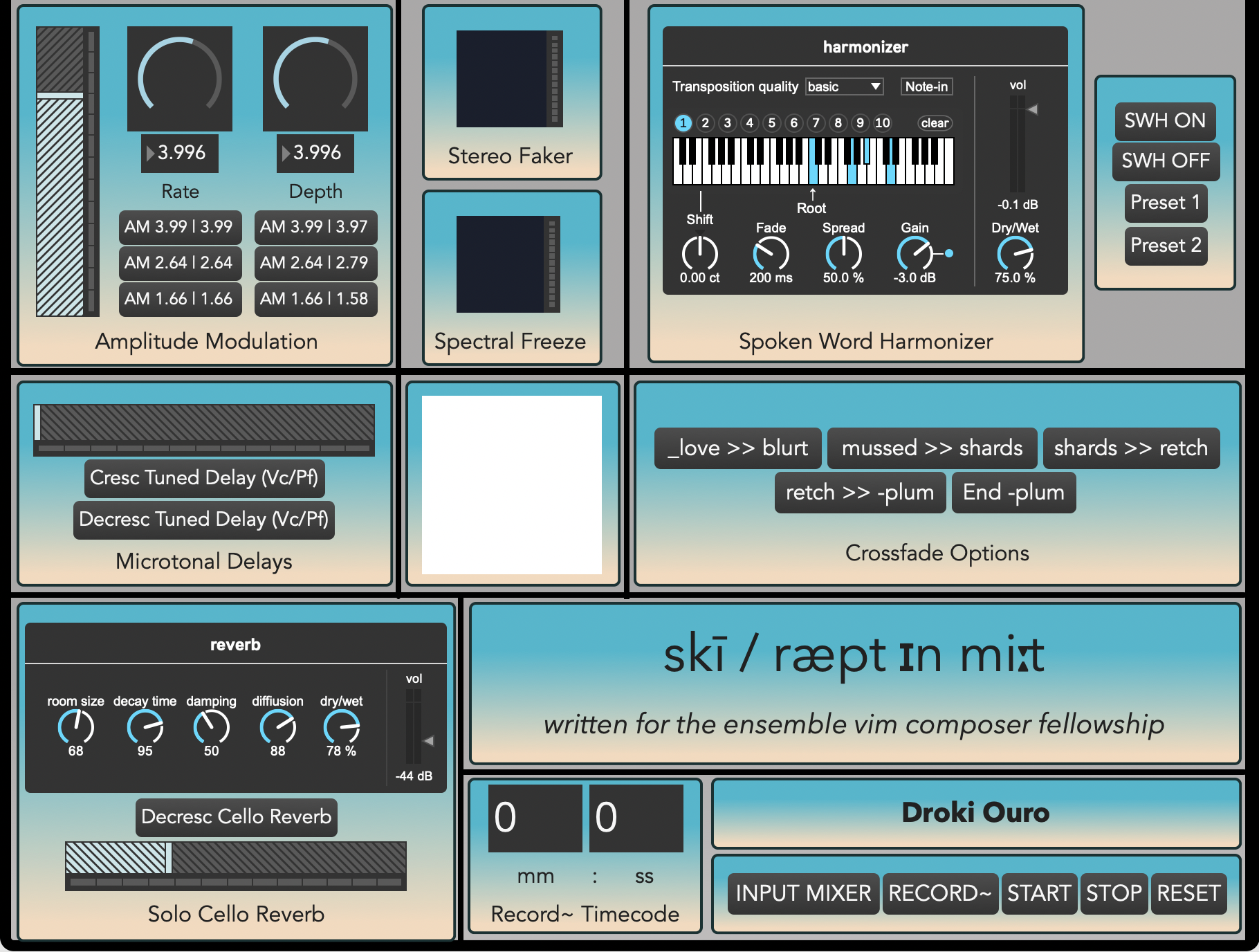 Max patch for ski / raept in mit | ensemble vim composer fellowship