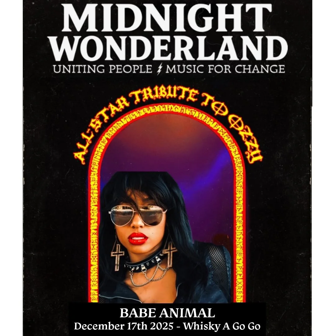 Straight outtah ATL with raw rock &lsquo;n&rsquo; roll soul, Babe Animal brings powerhouse vocals and fearless energy to Midnight Wonderland.
Think modern edge, and LA attitude, this is rock &lsquo;n&rsquo; roll reborn. Singing for a cause, this Wedn