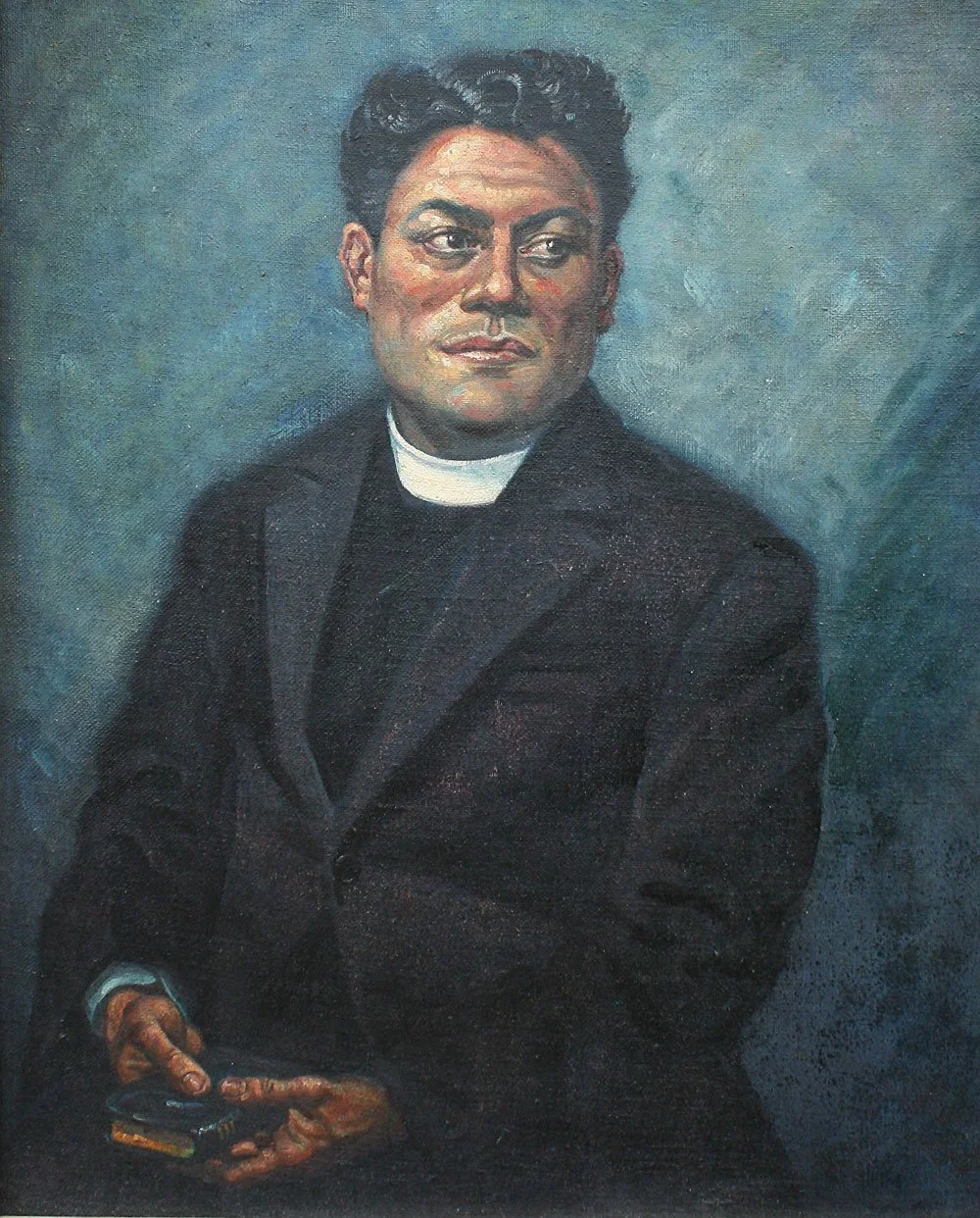 Rev. Kingi Matutaera, Ihaka, oil on canvas, 97cm x 77cm, signed Leonard V Mitchell, 1960. Mitchell Family collection.