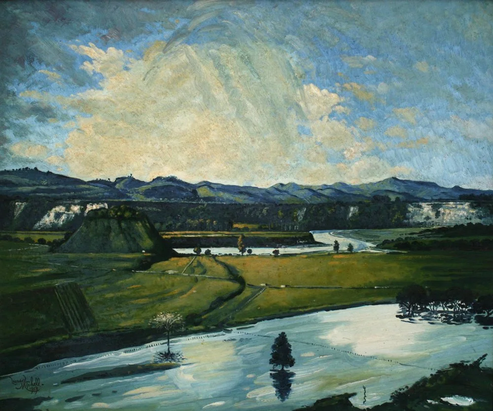 Rangitikei Valley, oil on board, signed Leonard Mitchell 1959, 59cm x 68cm.
