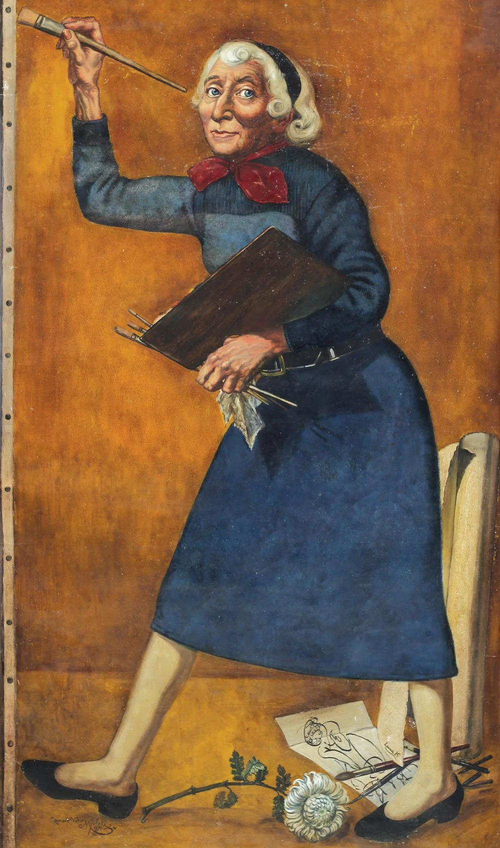 Dame Laura Knight, oil on canvas, 90cm x 150cm, signed Leonard Victor Mitchell, 1970. Mitchell Family collection.