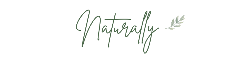 Stylized text says "Naturally" with a small leaf illustration.