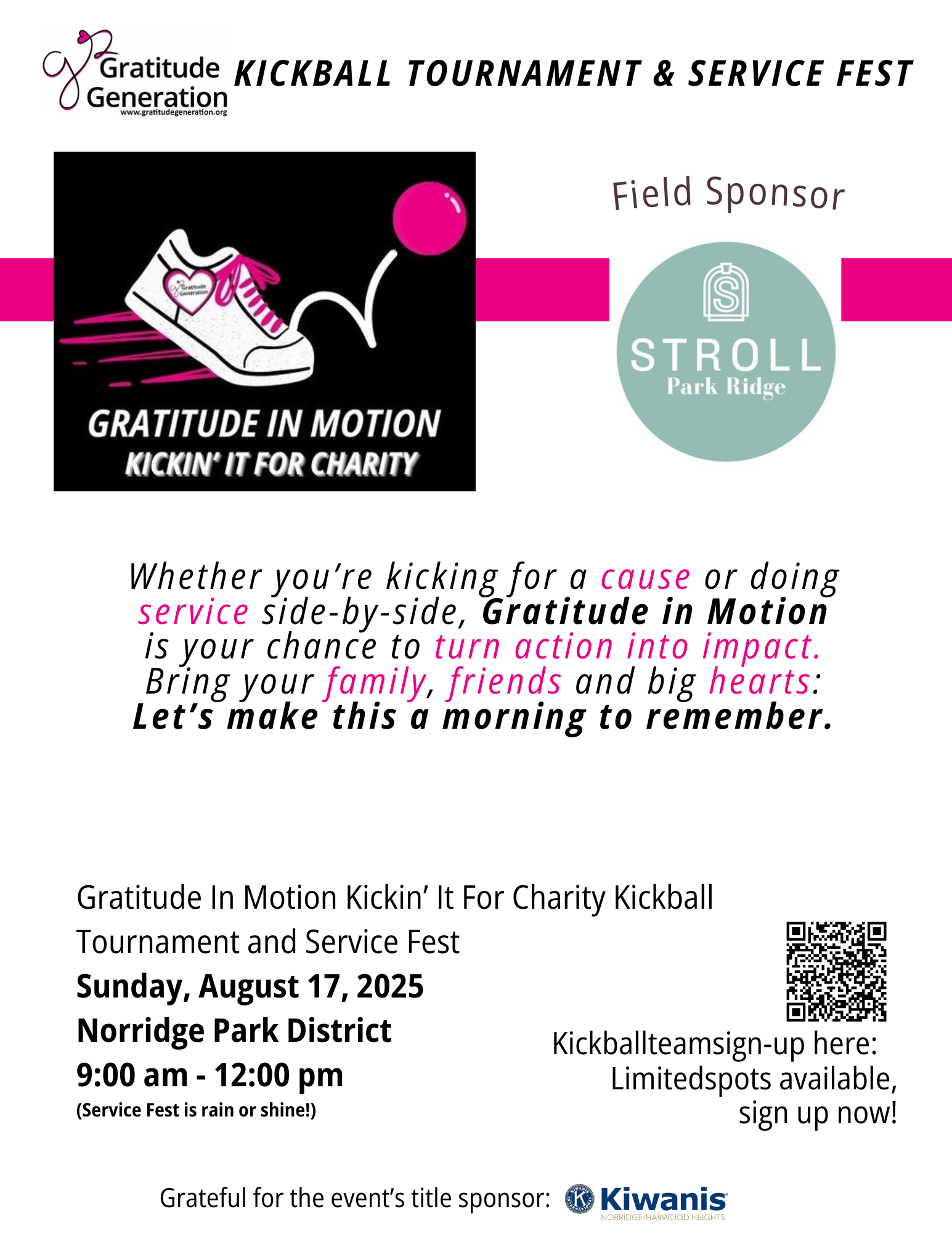 Gratitude In Motion Kickin' It For Charity Kickball Tournament and Service Fest