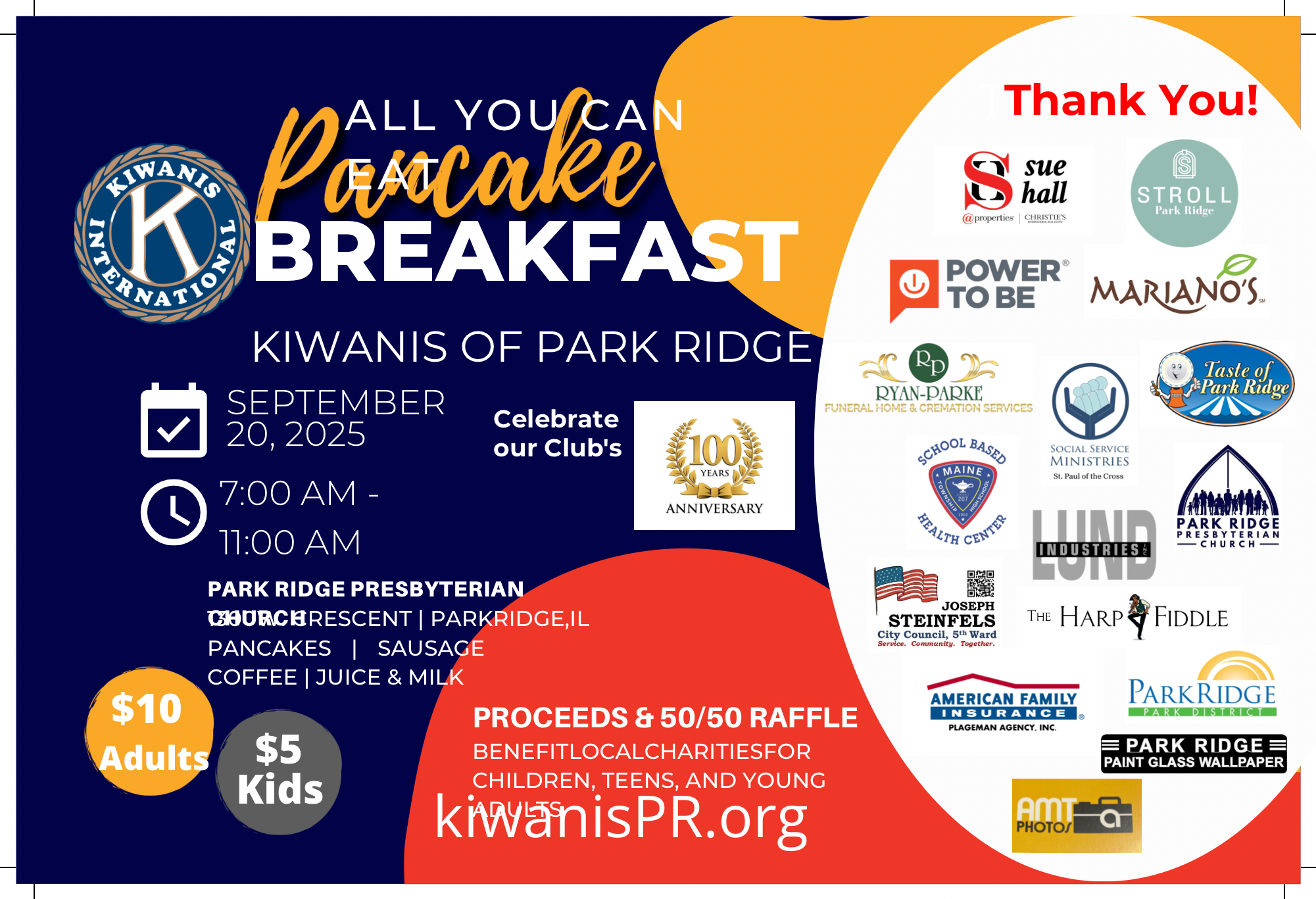 Kiwanis Club of Park Ridge 41st Annual Pancake Breakfast