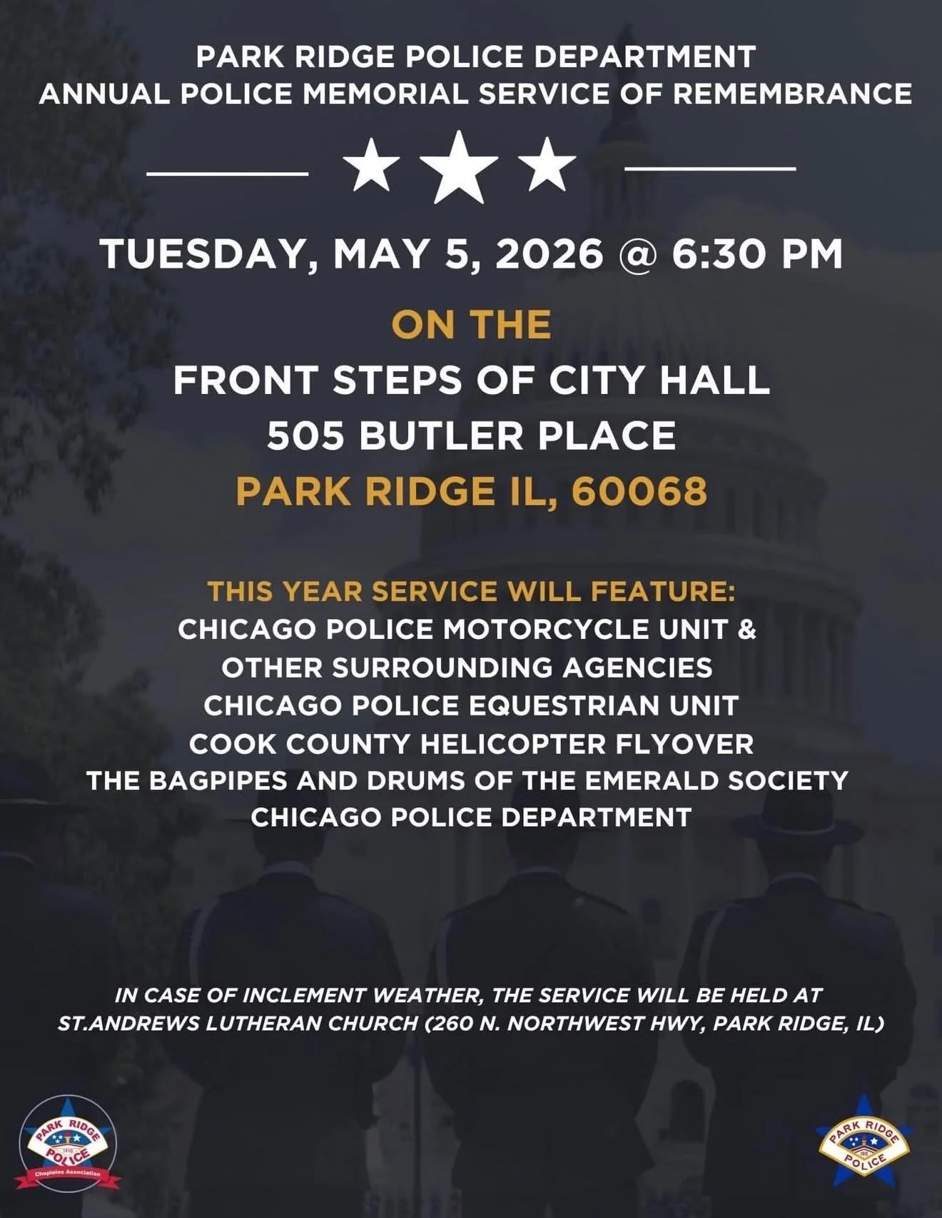 Park Ridge Police Department Annual Police Memorial Service of Remembrance 