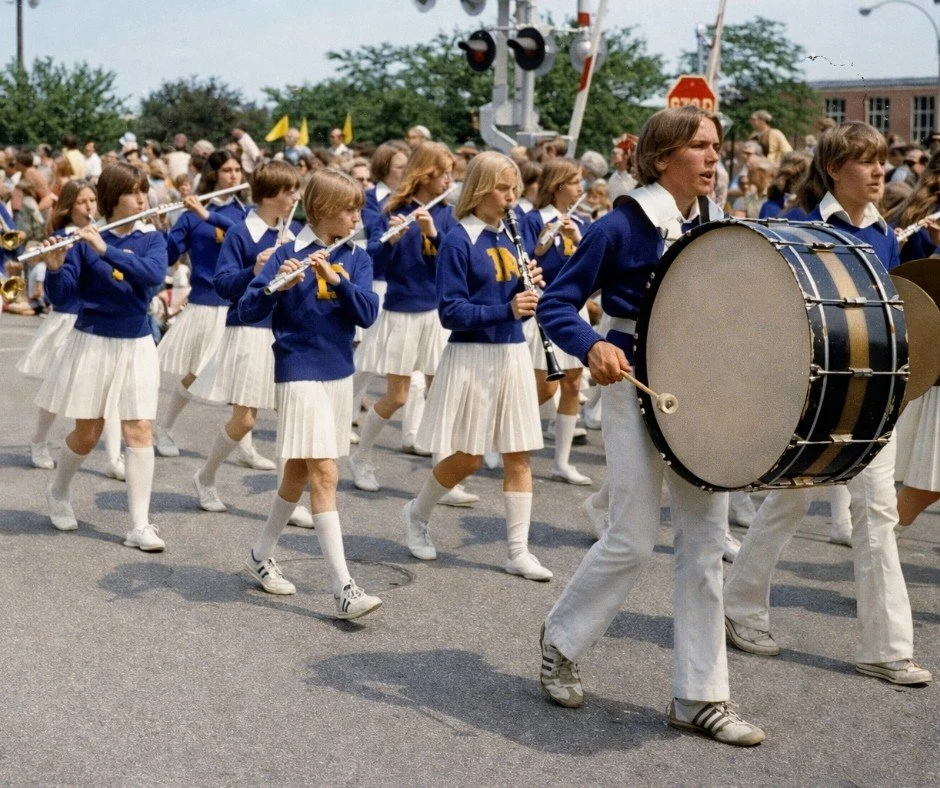 Brass instruments gleaming in the sun, young musicians marching with pride down Park Ridge streets. 🎶

The Memorial Day Parade of the 1970s captured something timeless: our community's kids making memories that still shine today. 🎺

See the Lincoln