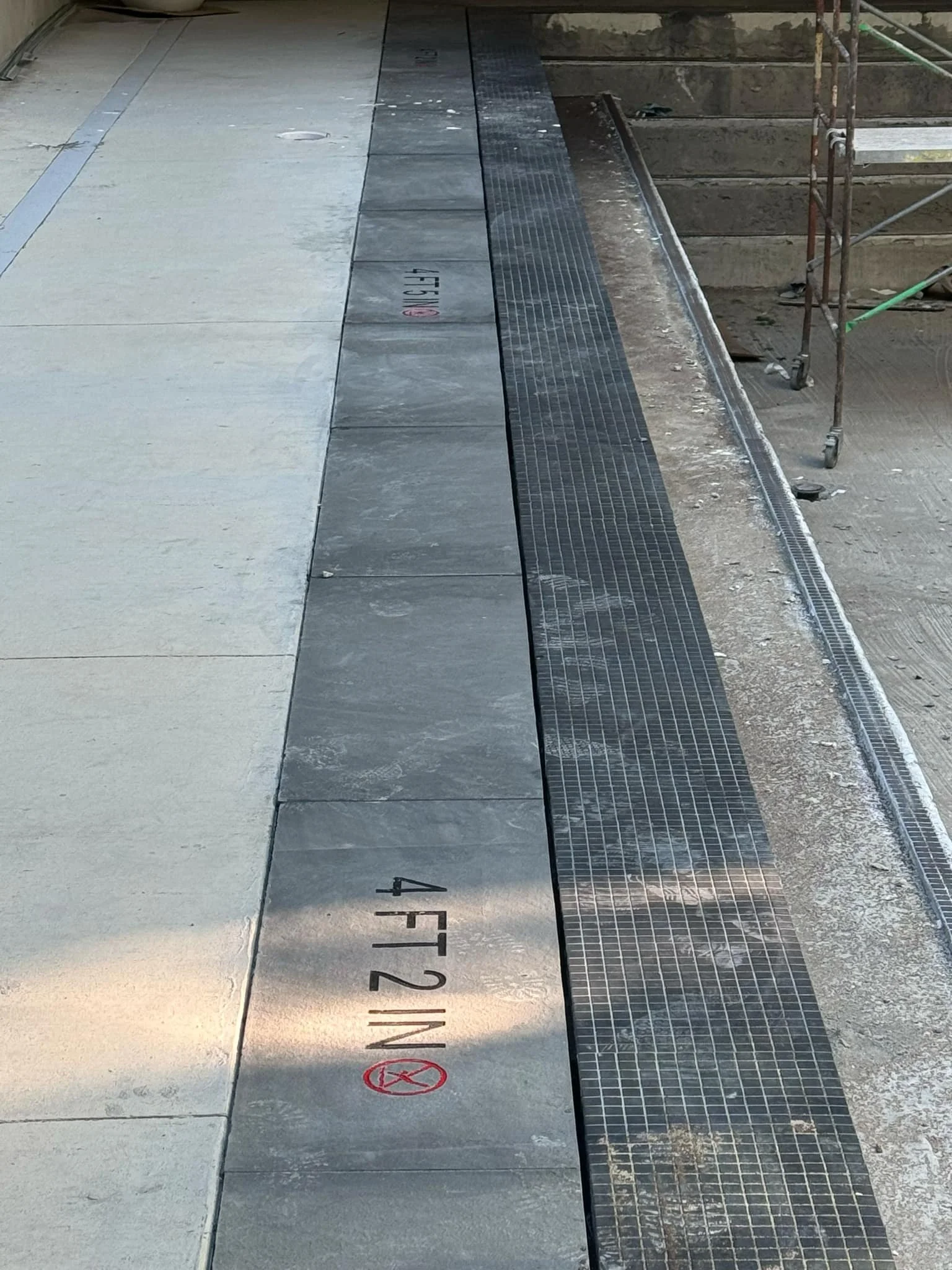 Engraved Stone Pool Depth Marker - Sand Blasted