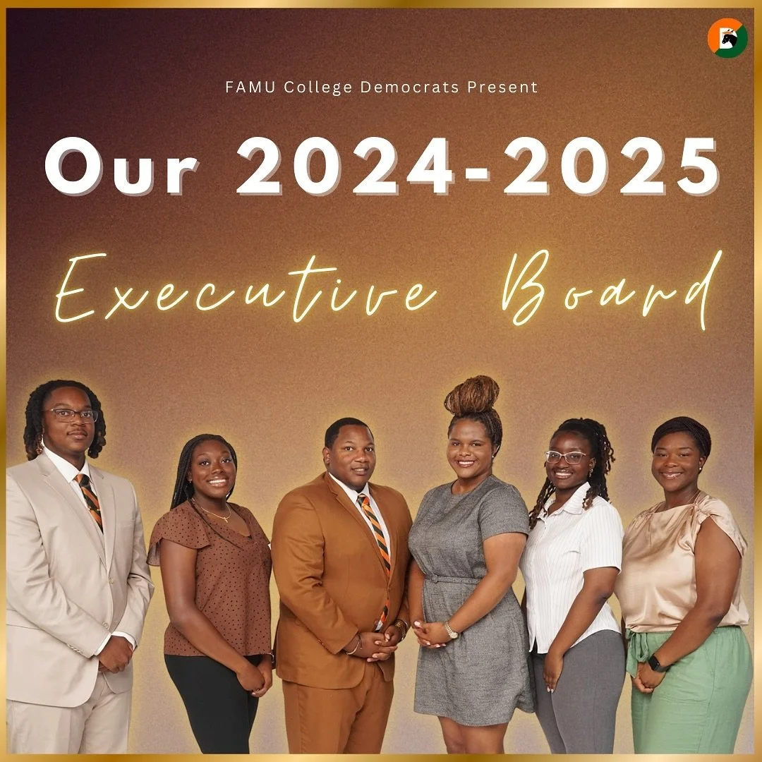 ✨Introducing the 2024-2025 Executive Board!✨ 
We are proud and honored to serve as the E-Board for FAMU College Dems for the 2024-2025 academic school year. We have achieved so much and were so thankful for the feedback that we have received through 