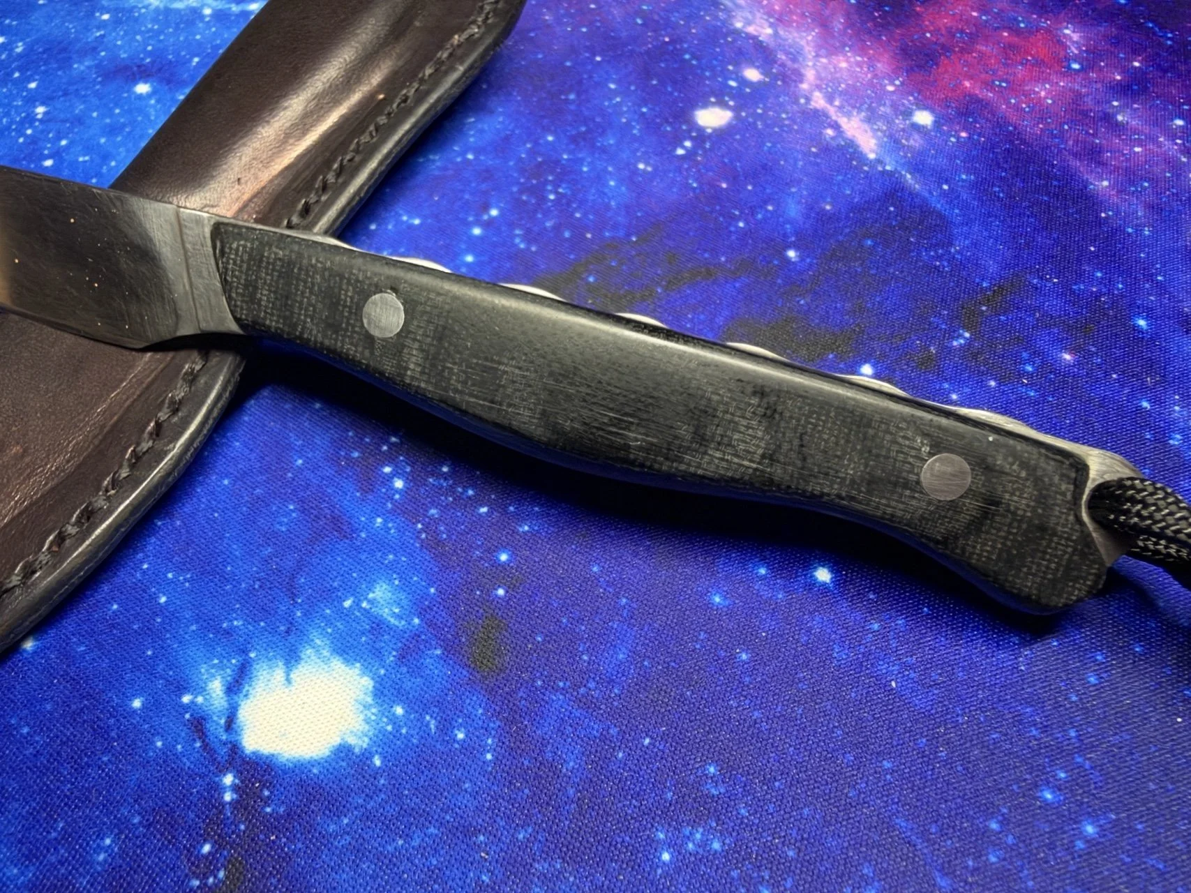 Micarta handle on first finished knife