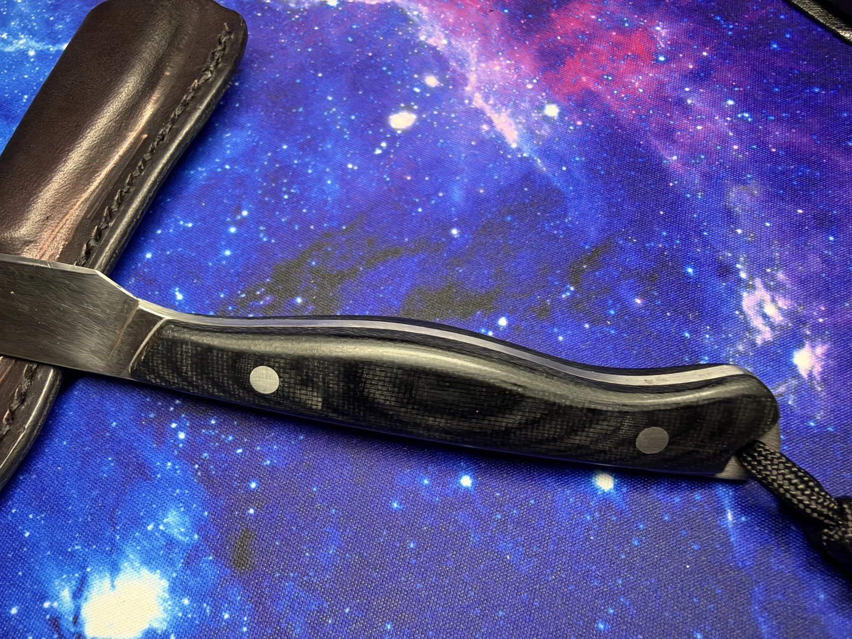 Micarta handle on first finished knife