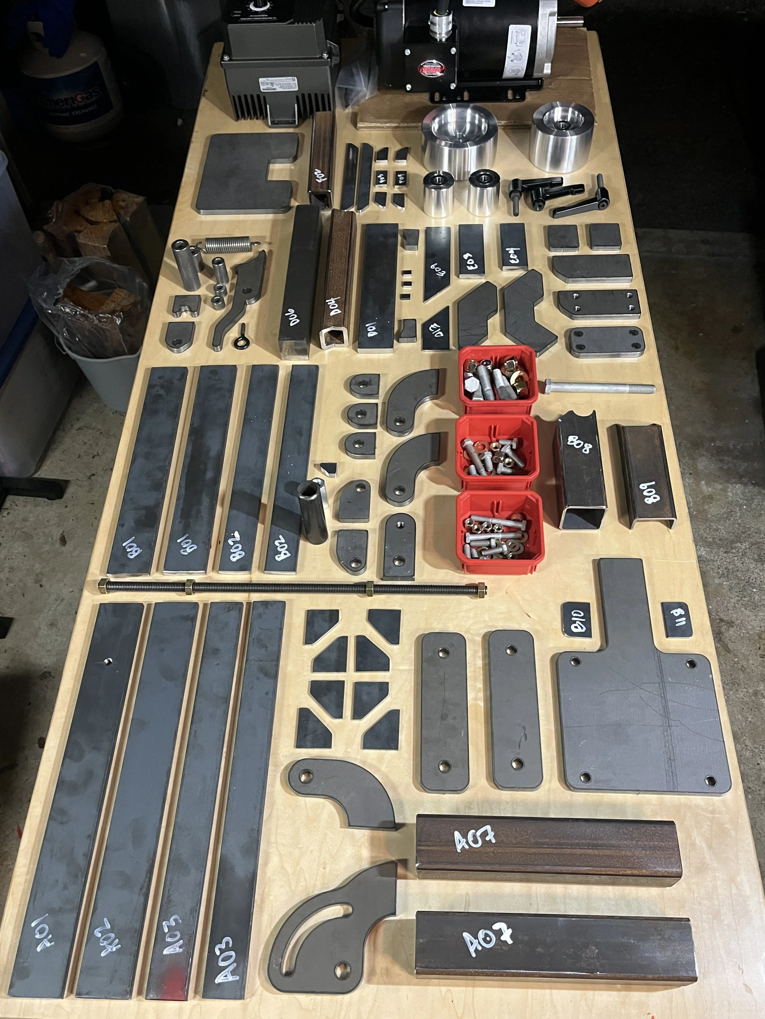All the parts laid out, ready to build. 