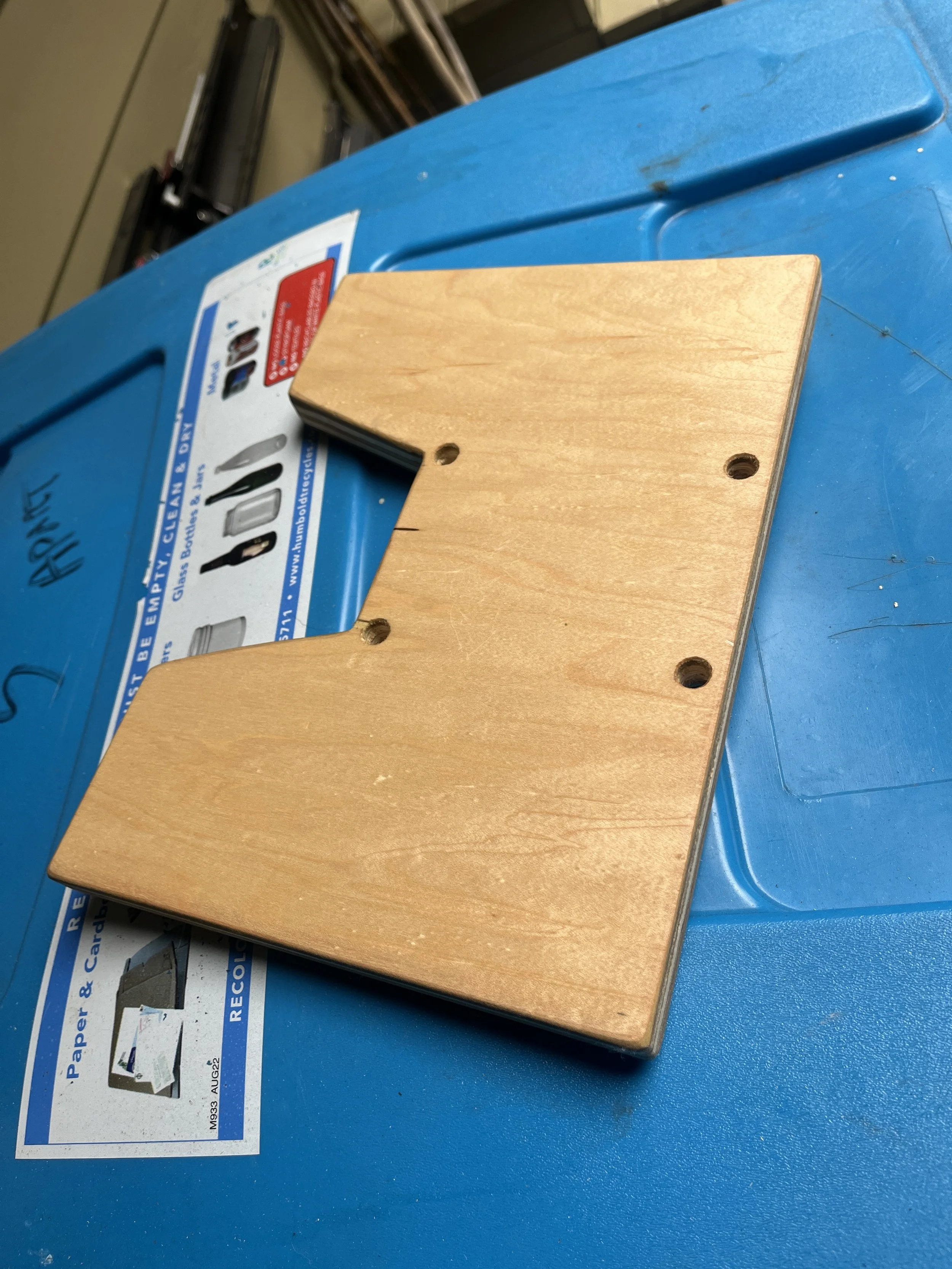 Scrap wood from the storage table makes a nice work surface