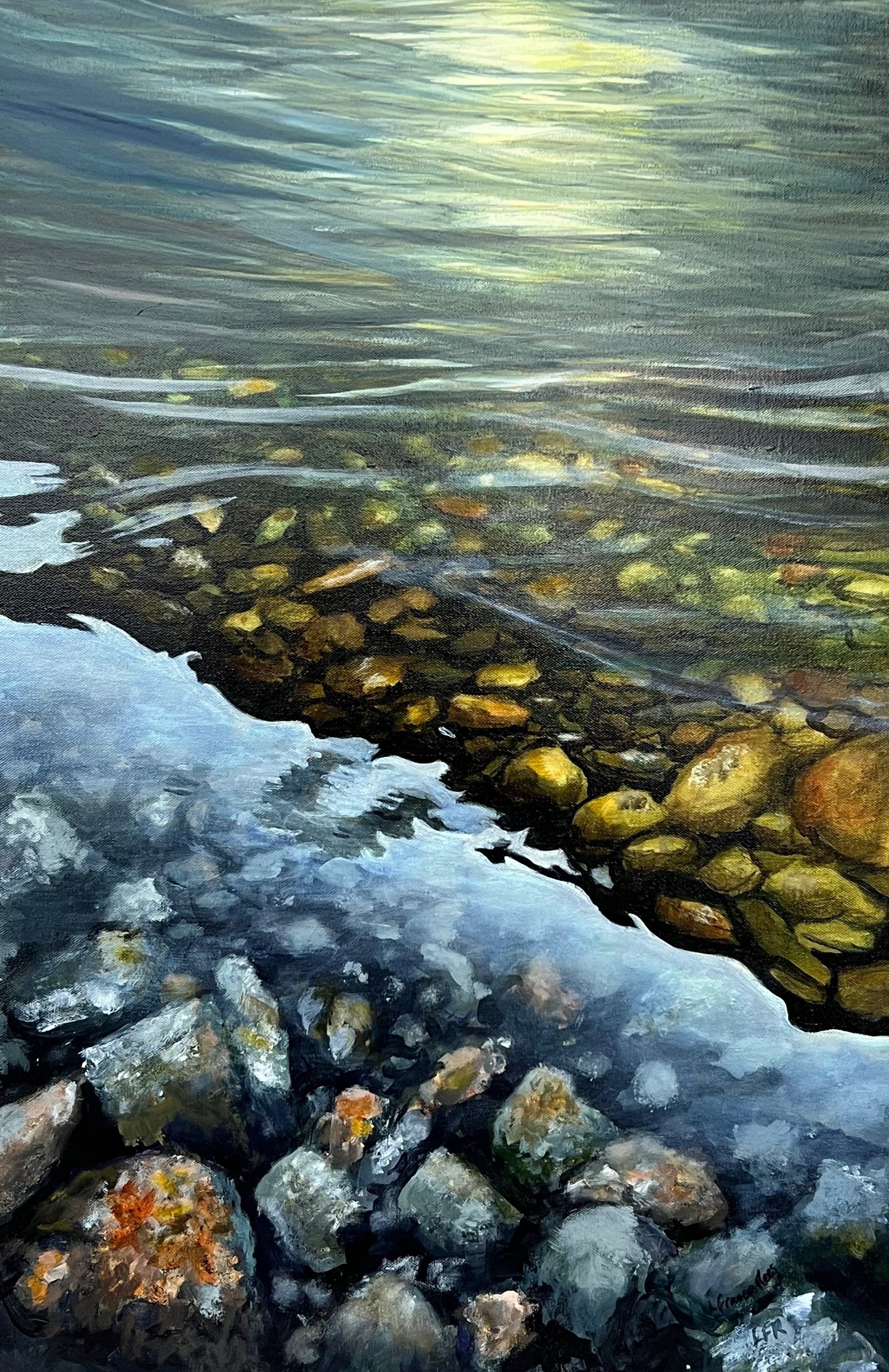 "Borderline" Oil on gallery wrapped canvas, 30x20" $450