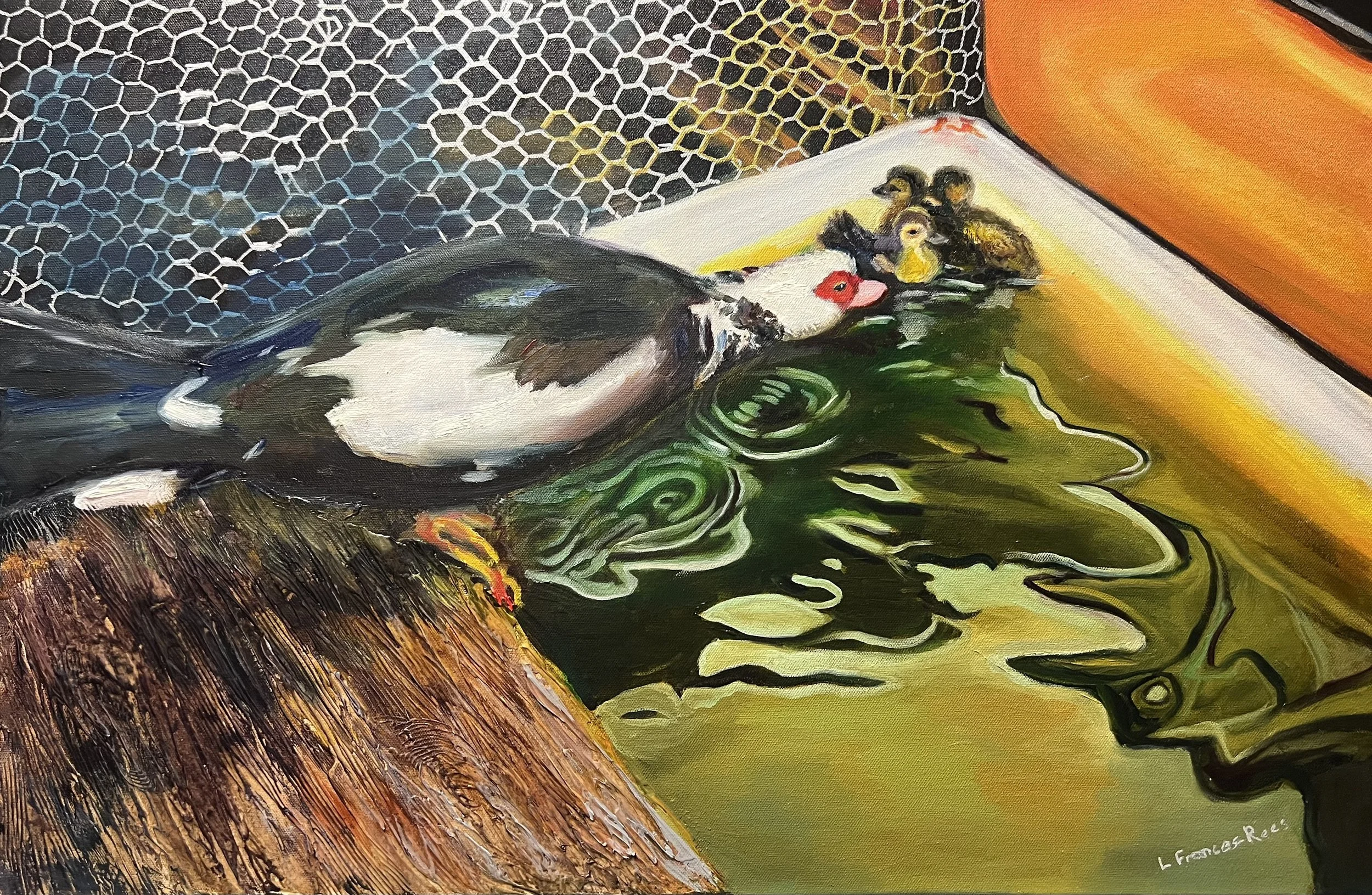 Going to NZ Academy of Fine Arts Spring Exhibition: "Mrs Duck" - oil on gallery wrapped canvas, 30x20" $750