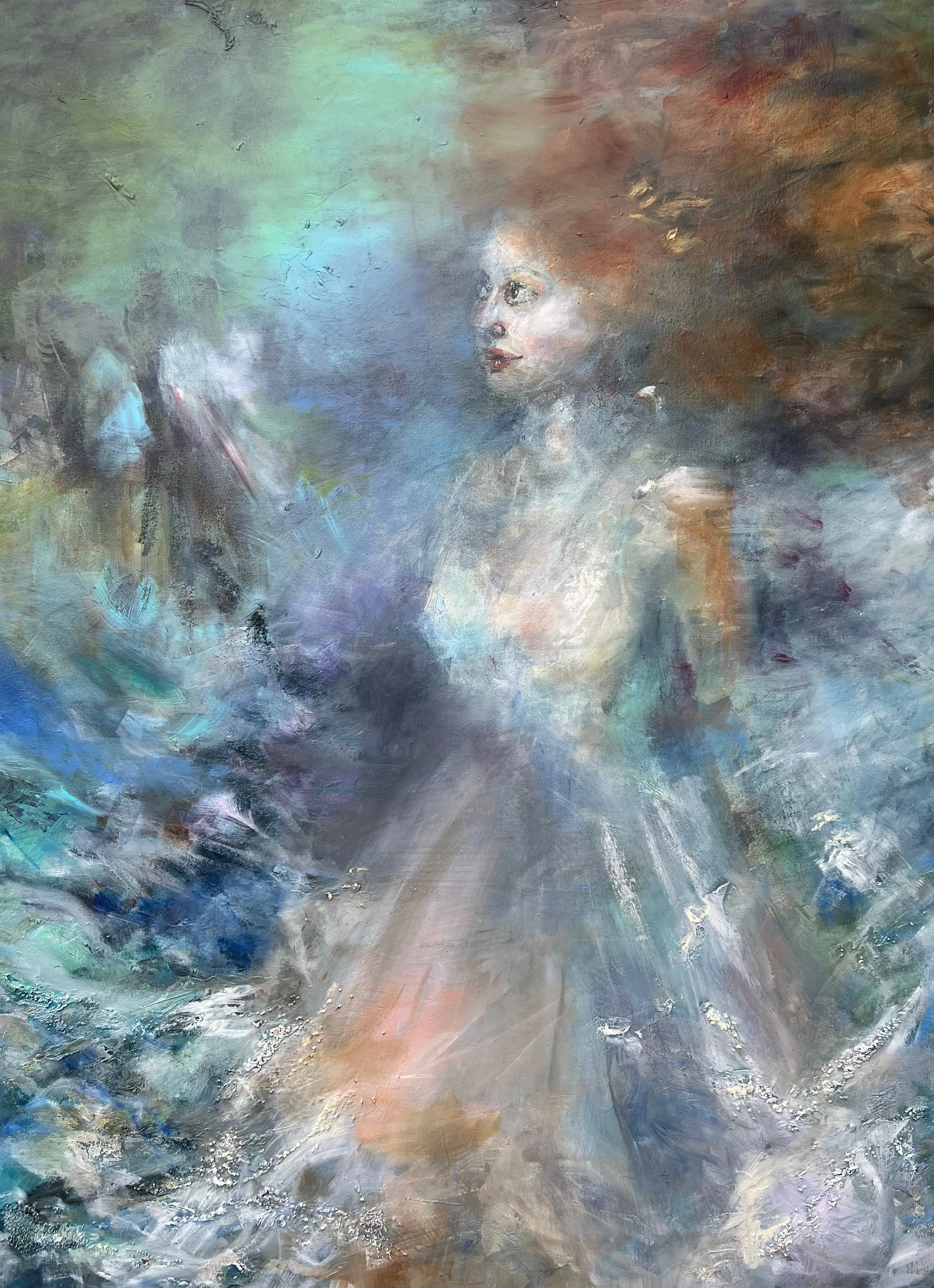 "Five Fathom Deep"30x40" oil on gallery wrapped canvas, $1200