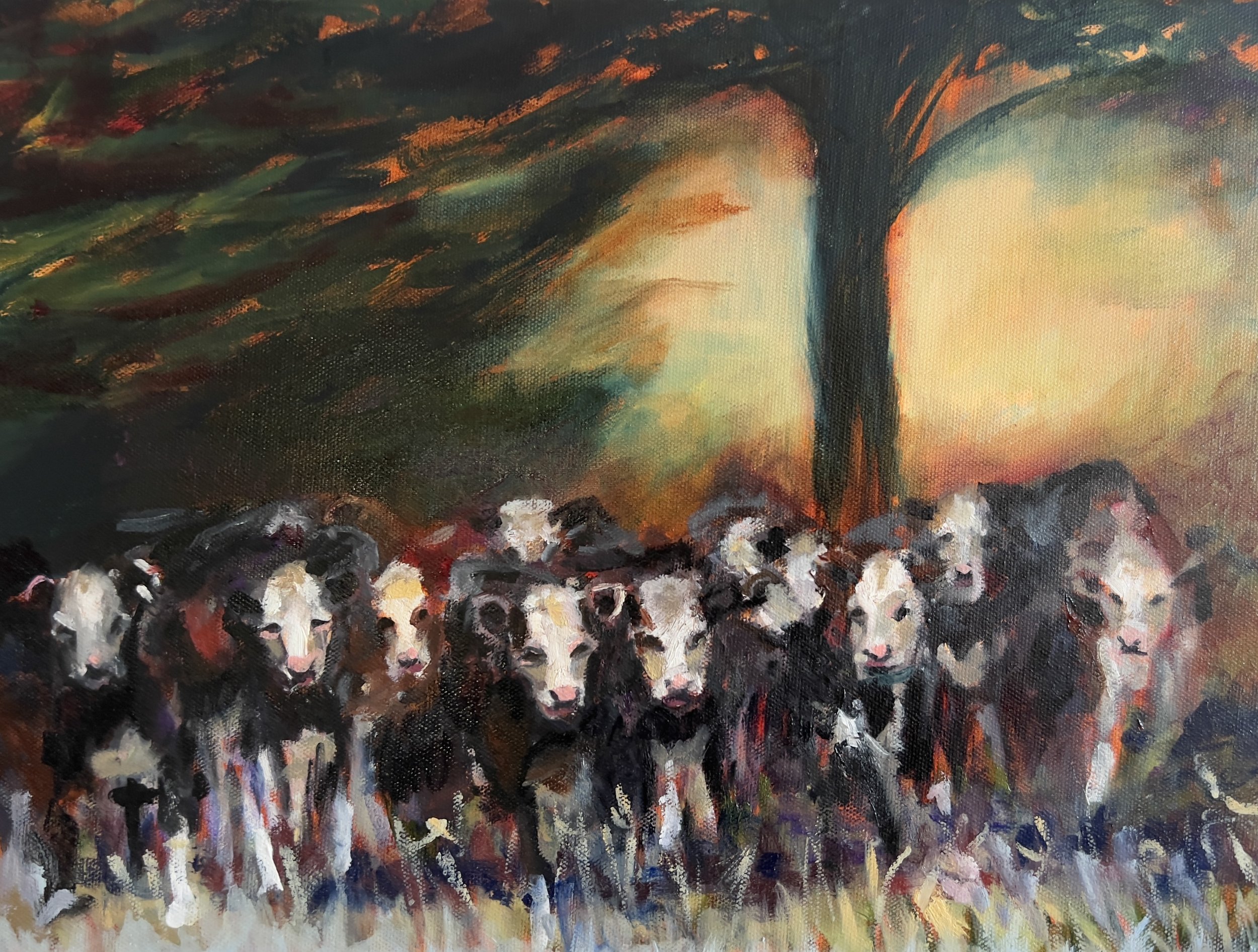 "Girls' Night Out" oil on gallery wrapped canvas, 16x12" $290