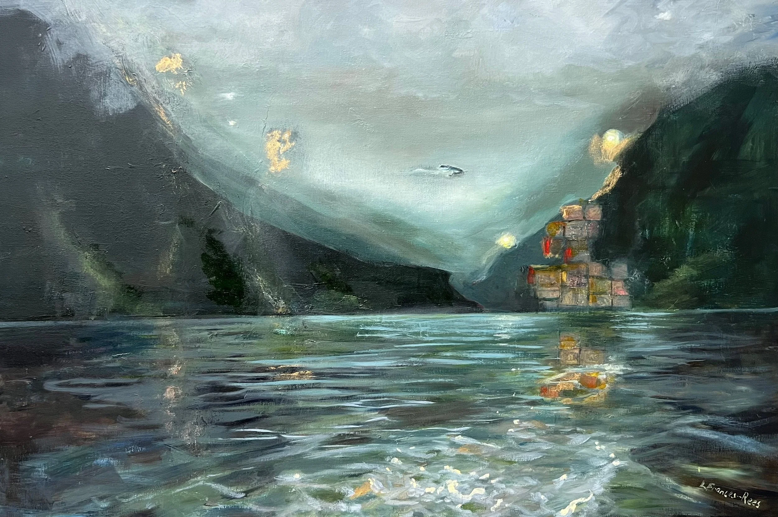 "Lights WIll Guide You Home" oil on gallery wrapped canvas, 36x24" $800