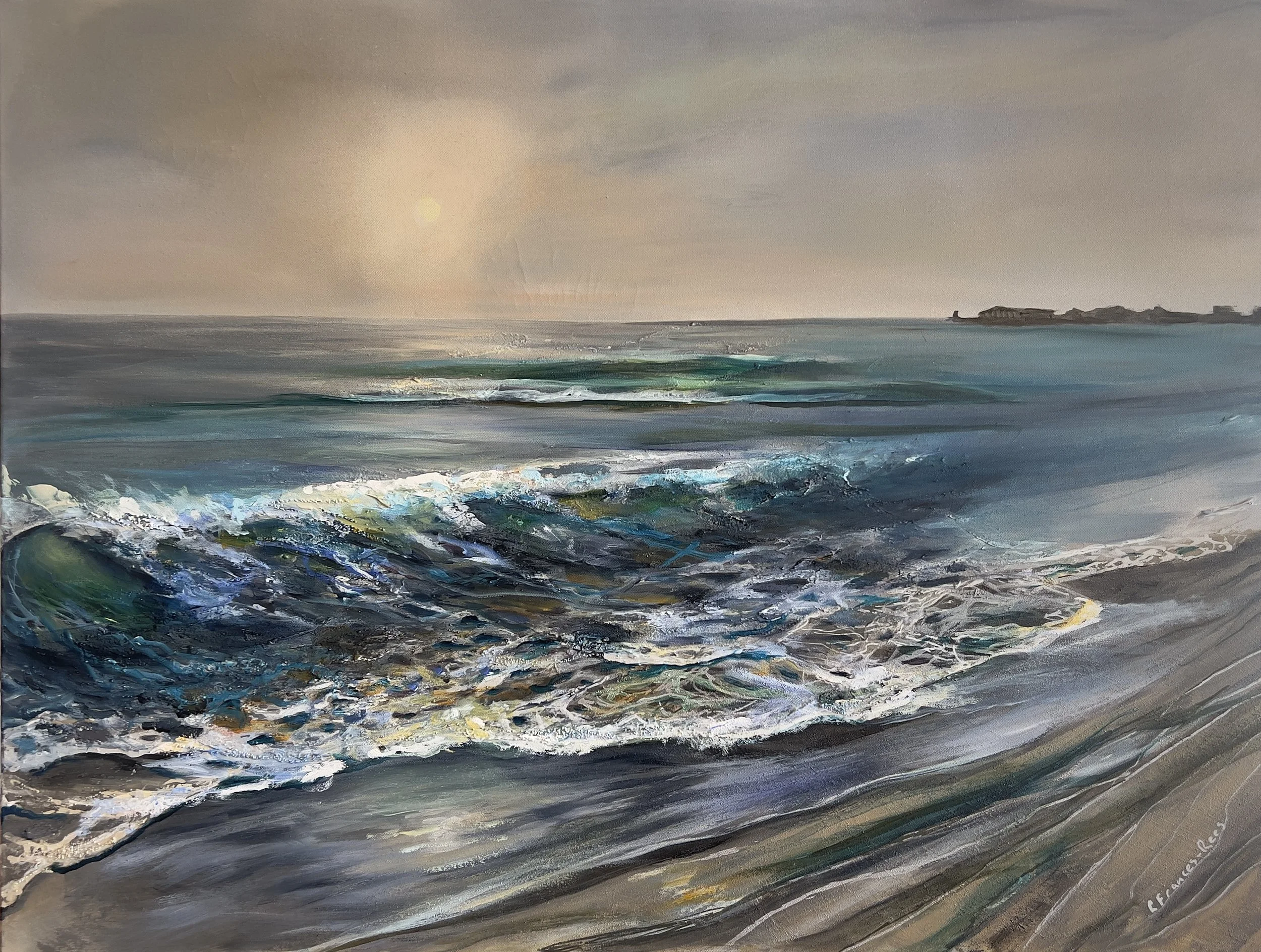 Radiance at the Edge - acrylic on gallery wrapped canvas, 40x30" $700