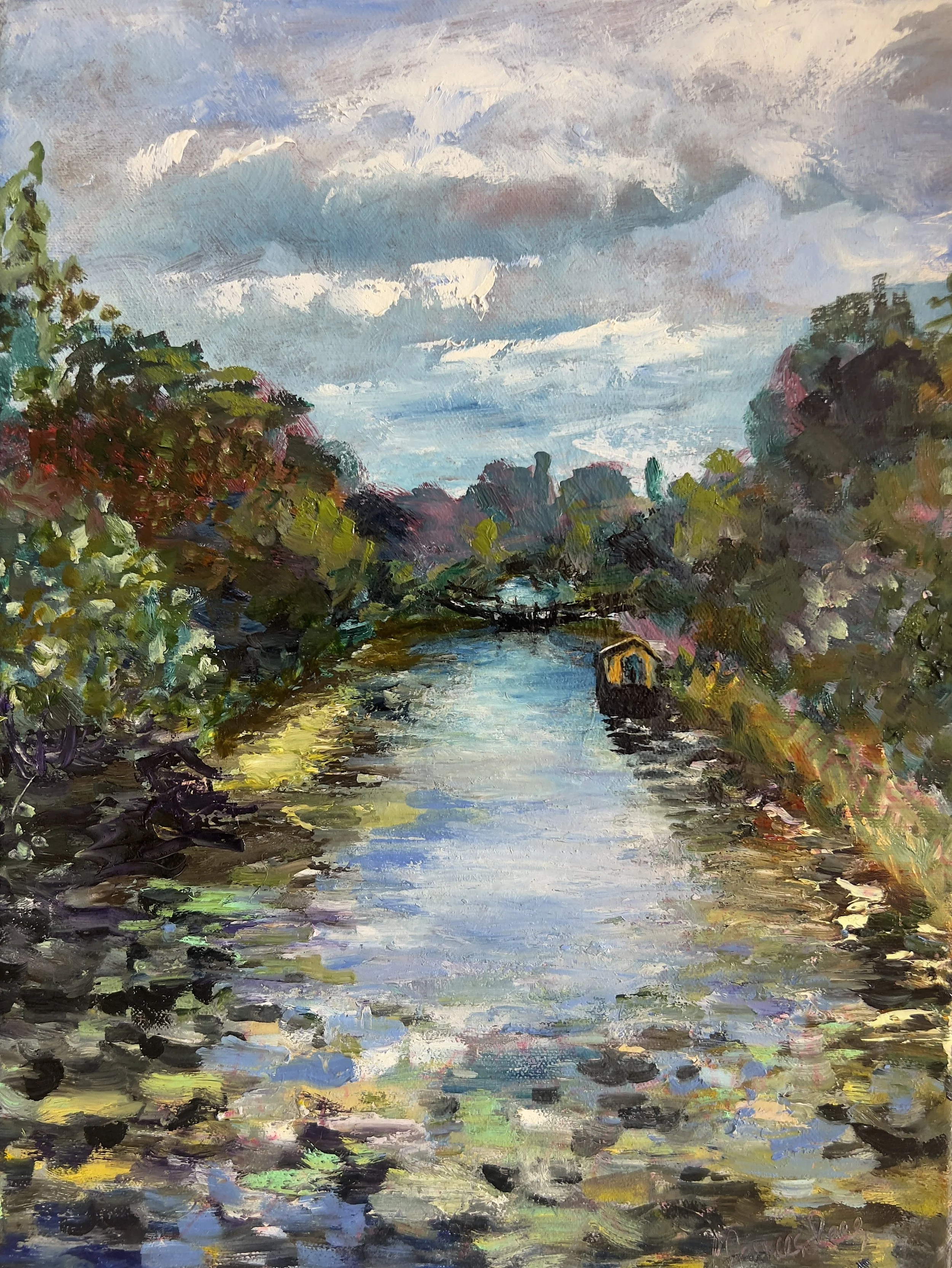 Canal - oil, 16x12" $120