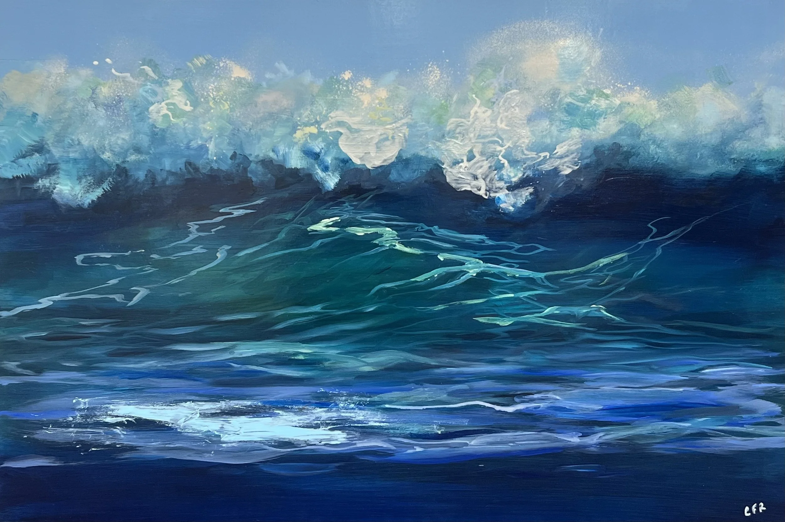 Incoming - 90x60cm acrylic on ply $300