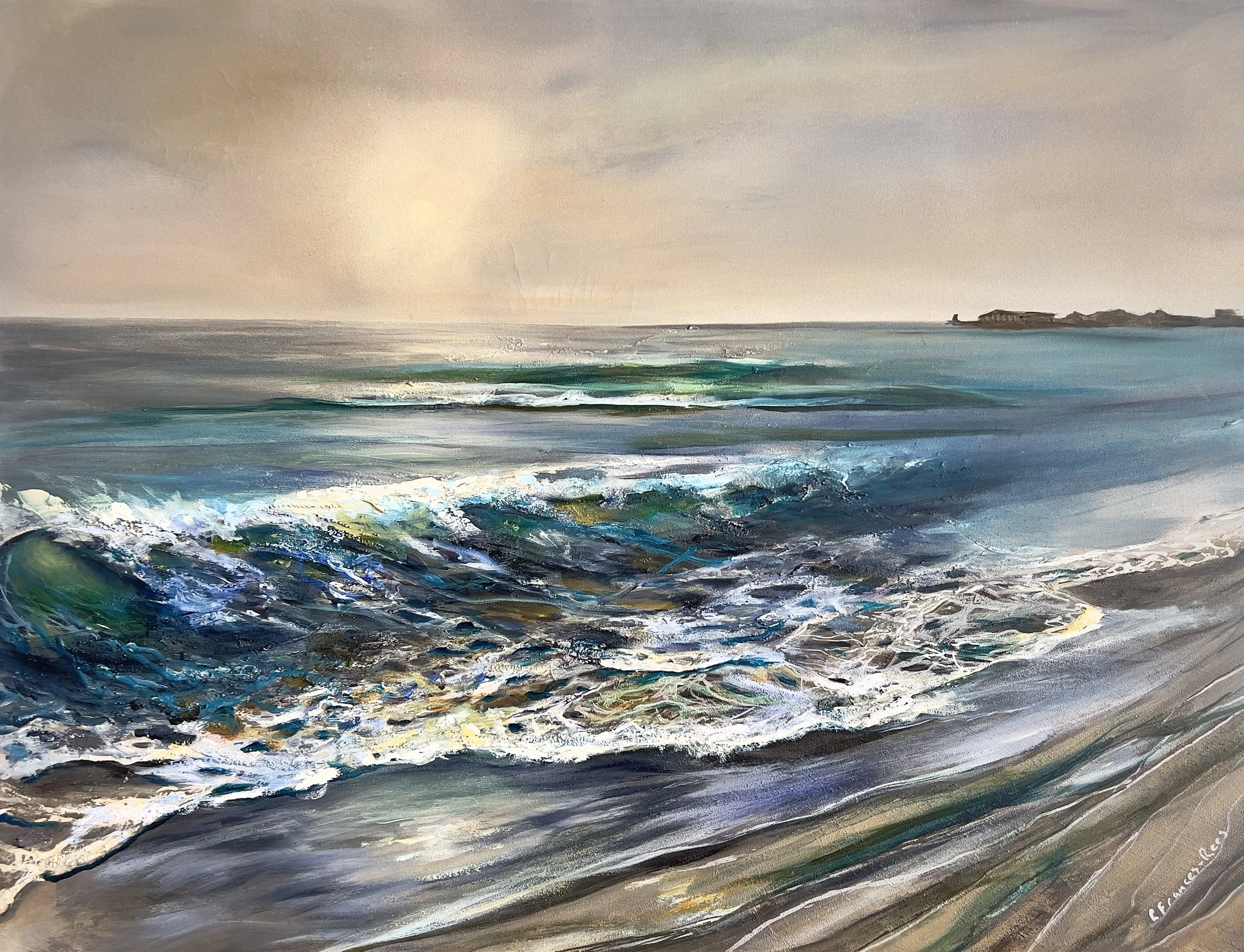 Radiance at the Edge - acrylic on gallery wrapped canvas, 40x30" $700