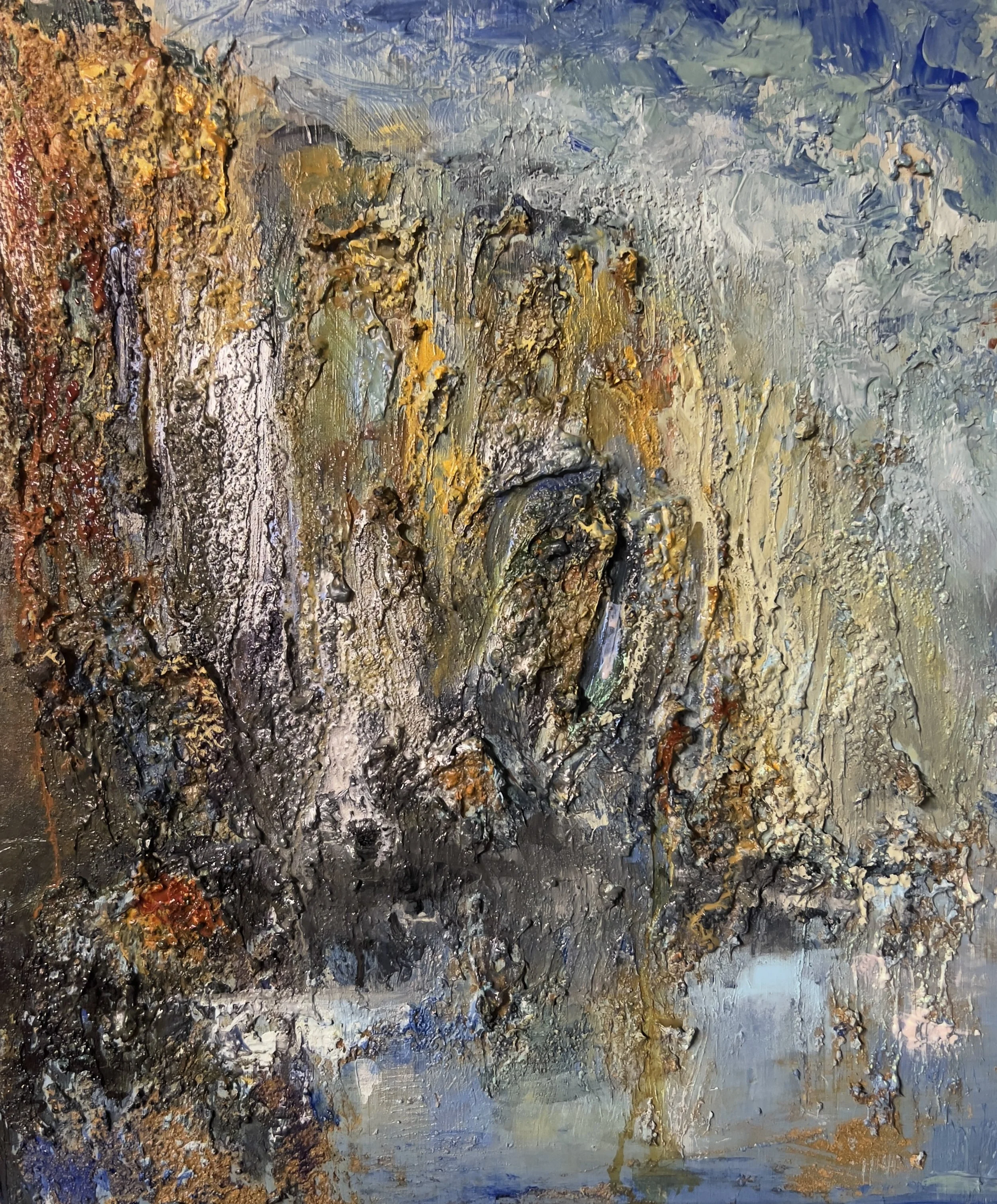 Erosion #3 mixed media on ply 18x20" $600