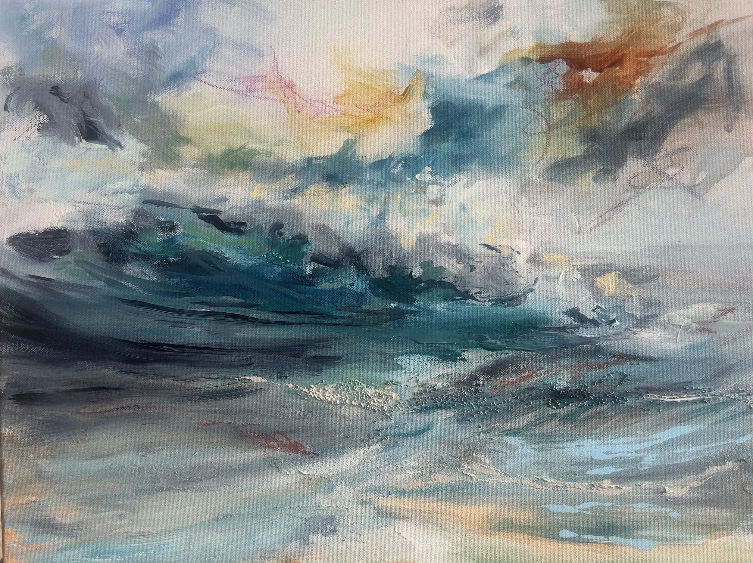 "Azure Momentum," 24x18" acrylic on gallery wrapped canvas, $490