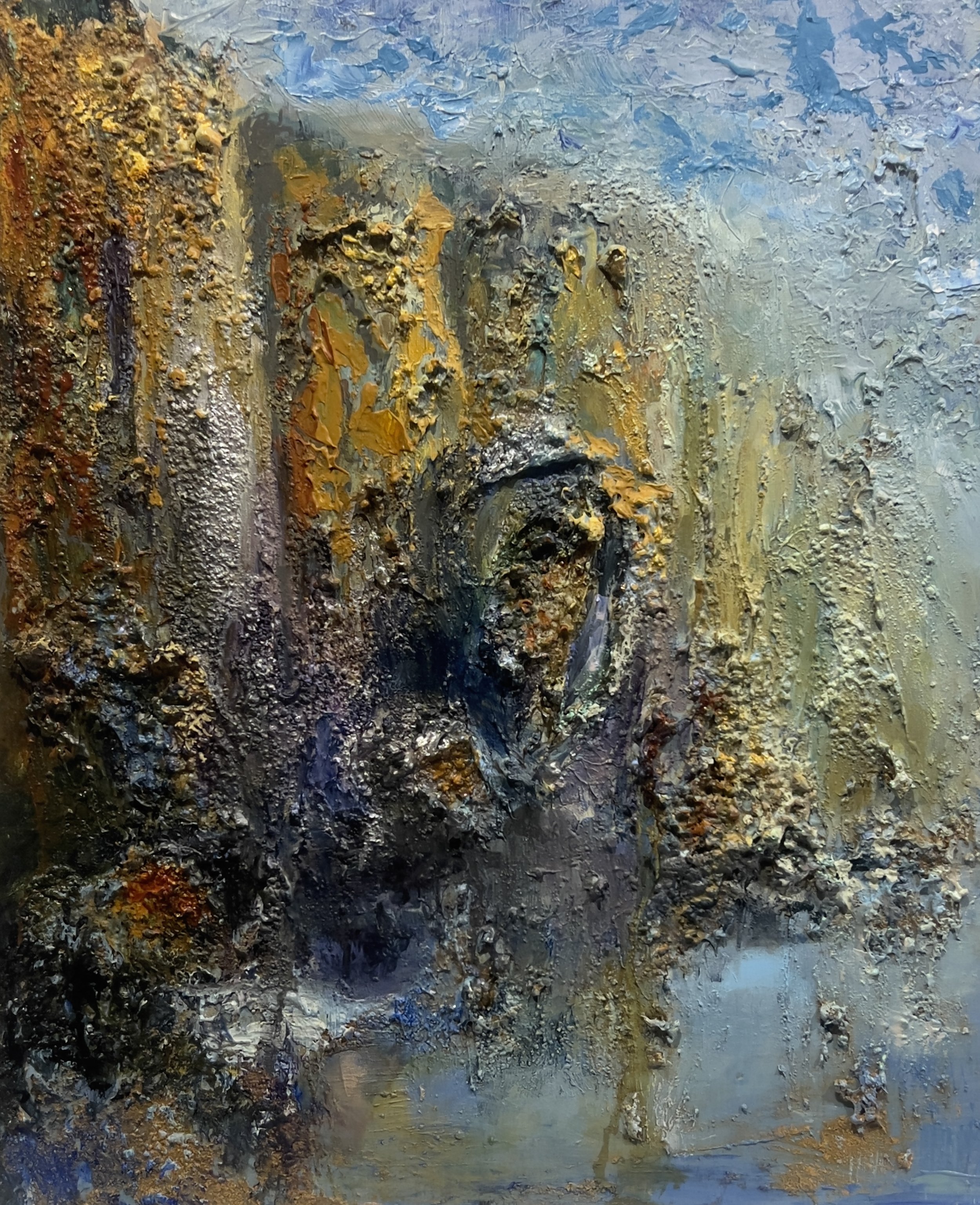 Erosion #3 mixed media on ply 18x20" $600
