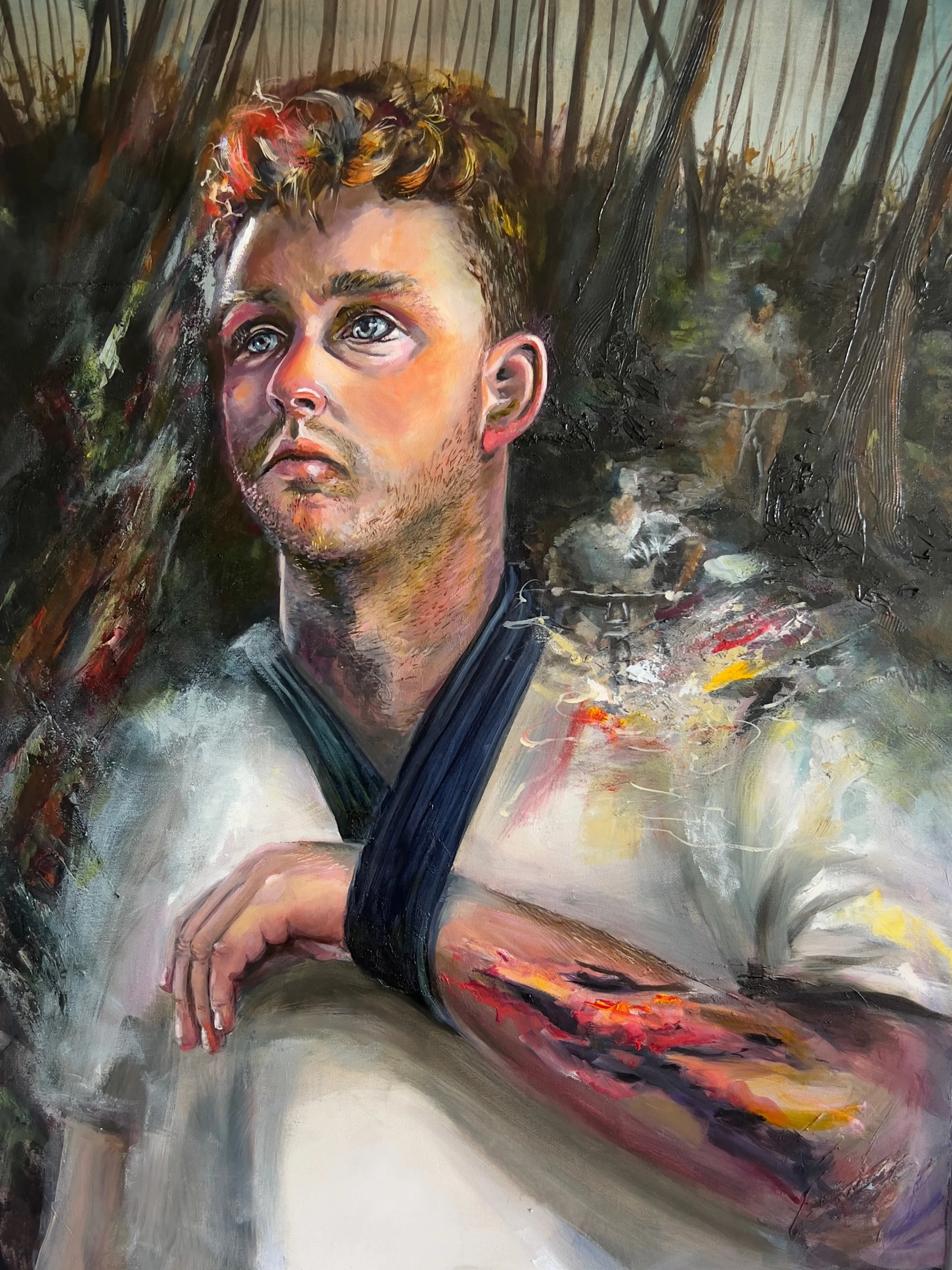 "Breach" 40x30" oil, $950