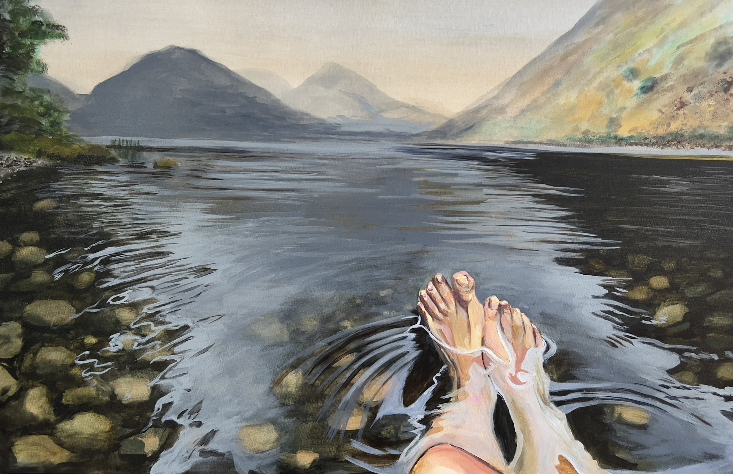 "Lake" oil on gallery wrapped canvas, 36x24"