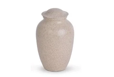Decorative Metal Urn (Tan)