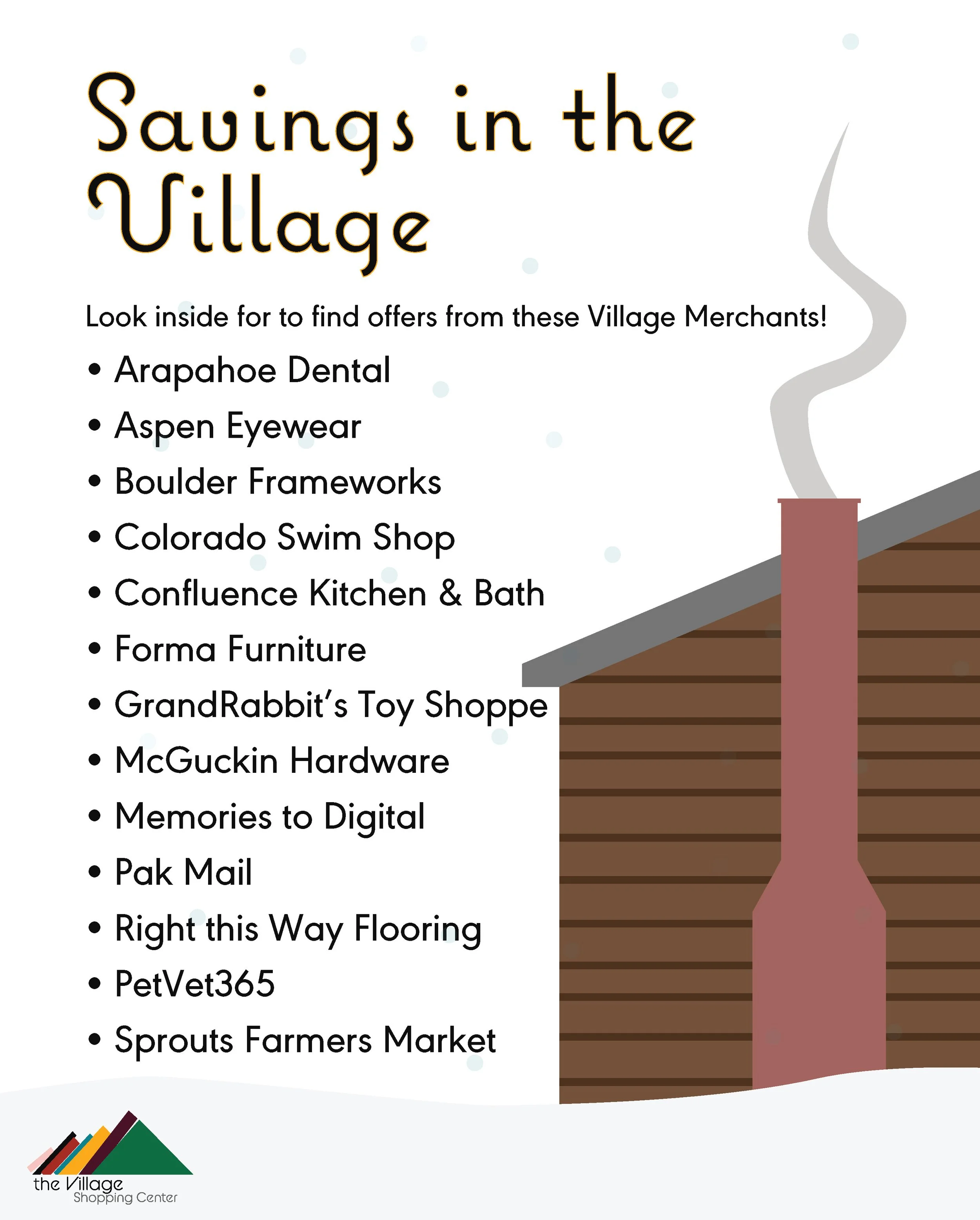 Winter Coupon Catalogue for The Village Shopping Center - Main Section Title Page