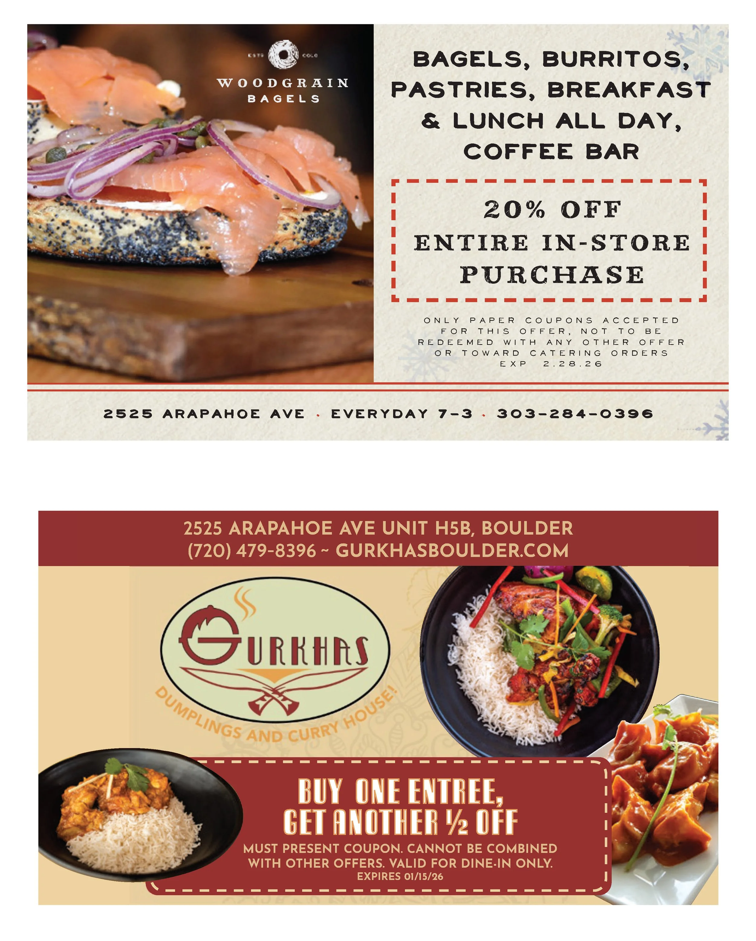 Winter Coupon Catalogue for The Village Shopping Center - Sample of Advertisements Updated for 2025