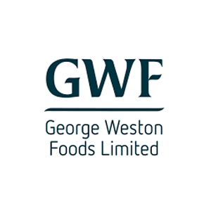 GWF George Weston Foods Limited logo with white background and black border.