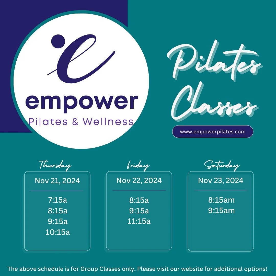 Three more days this week to get your Pilates fix!

Sign up with the link in our bio 🤗 

@empowerpilatesandwellness
www.empower-pilates.com

#grandopening #pilatesstudio #reformer #pilatesclasses #health #flexibility #illinoispilates