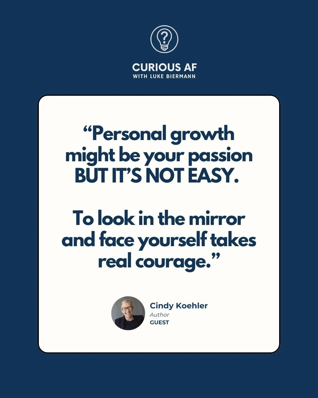 In this powerful conversation, Cindy Koehler and Luke dive into what real transformation looks like, the kind that demands honesty, discomfort, and a willingness to let go of who you&rsquo;ve been.

🎧 Listen and watch to the full episode tomorrow on