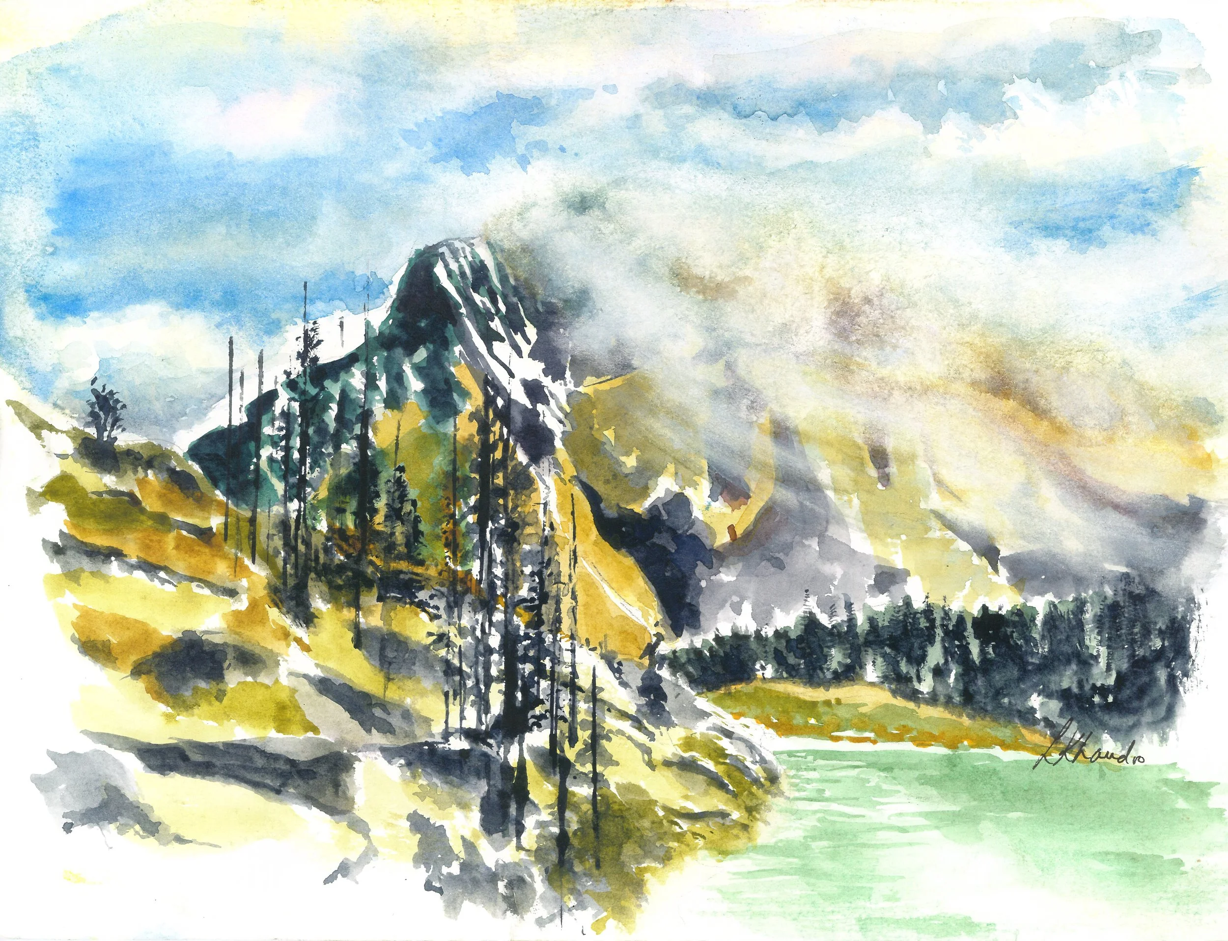 Athabasca River Mountain 2