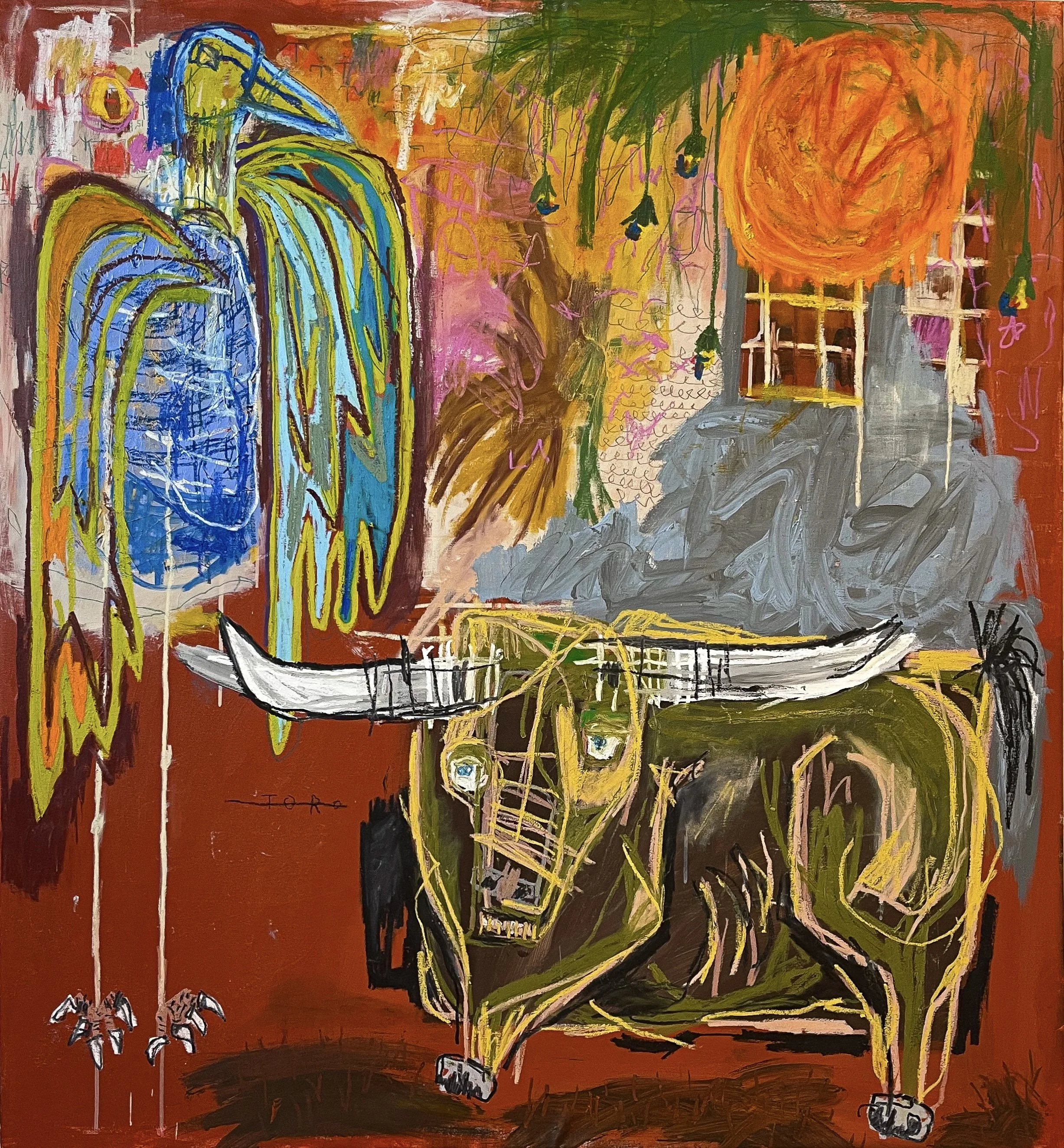"The Bull and the Vulture" 130 x 140 cm