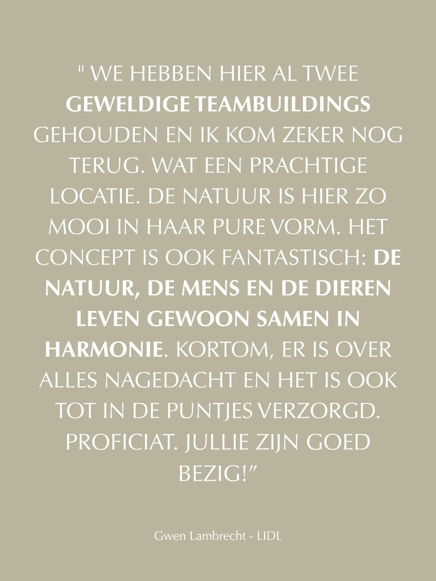 Wat een mooi compliment. 💚 Zo fijn als onze gasten in (prachtige) woorden weten te vangen waar we hier elke dag naar streven! ✨

#kasteelhoevewange #gastvrijheid