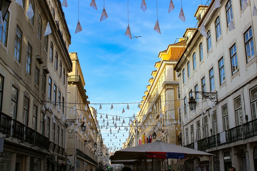 Overhead Decor on Praca do Comercio Lisbon Portugal