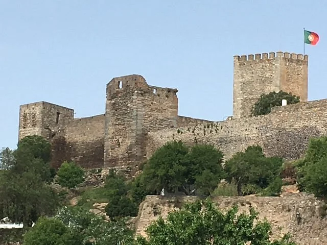 Medieval stone walls and towers of Monsaraz Castle