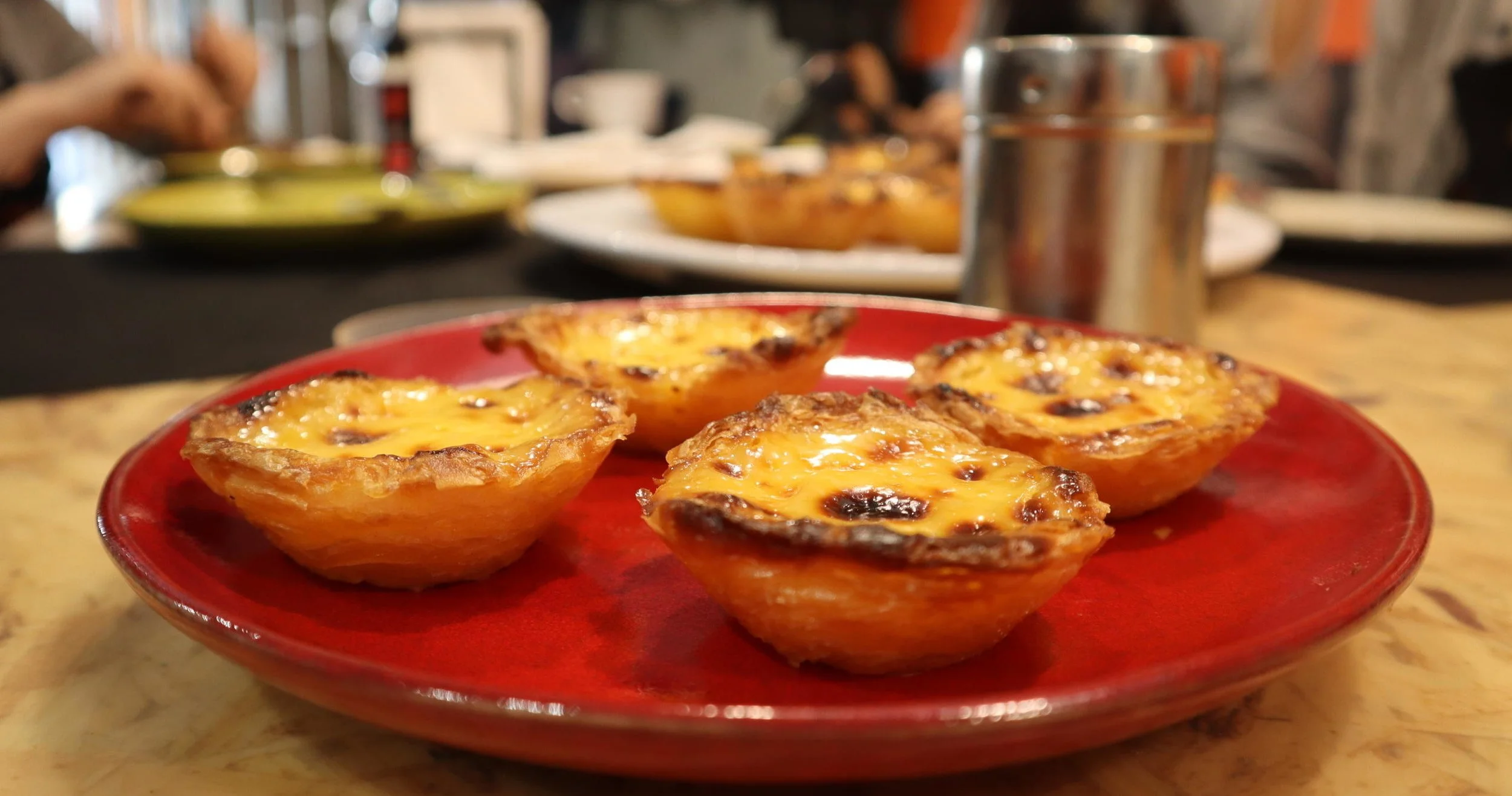 A plate of freshly prepared Pastel de Natas prepared as part of the Pastel de Nata Cooking Class