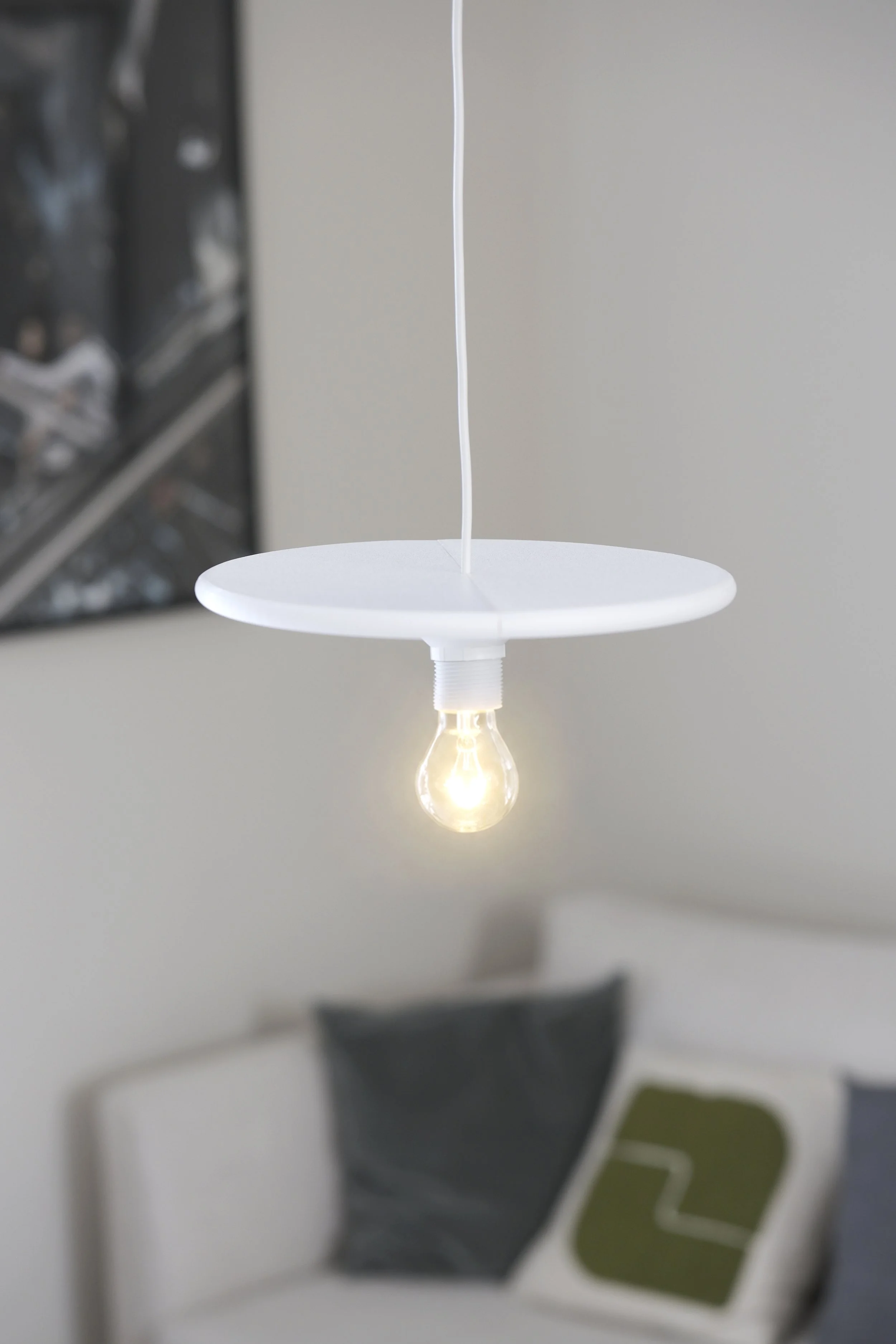 Click Lamp, ARCh, Carmine Papa, registered design, protected design, product design, lighting design, contemporary lighting, modular lighting, pendant lamp, pendant lighting, lampshade design, removable lampshade, 3D printed lampshade, 3D printing, r