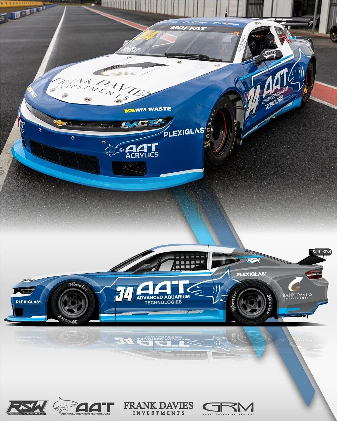 2026 warpaint for James Moffat, thanks to Advanced Aquatics Technologies Frank Davies Investments and @grmotorsport as well as a big thanks to @@logga47  for have full faith in me.