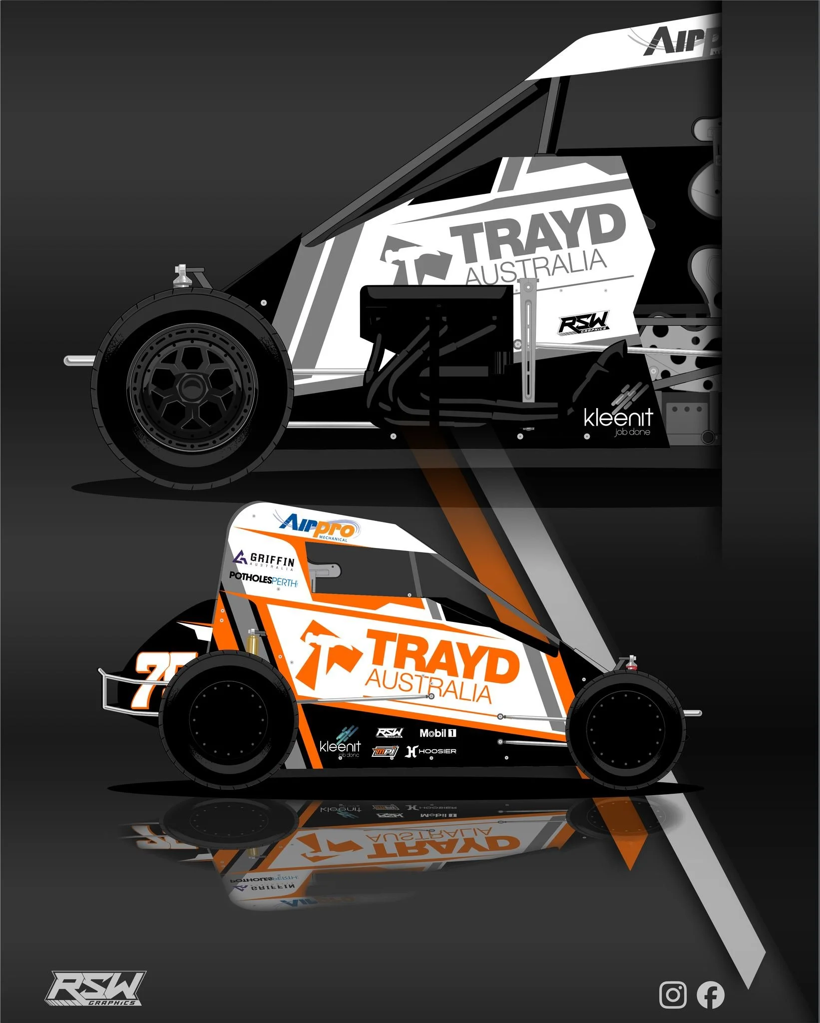 Speedcar livery design for the 25/26 speedway season. Unfortunately this design never saw the light of day.