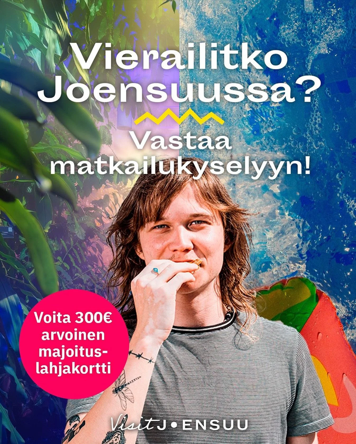 Joensuu kiitt&auml;&auml; pelaajiamme k&auml;ynnist&auml;!
K&auml;y vastaamassa matkailijakyselyyn ja auta Joensuuta parantamaan matkailupalveluita!
Arvontapalkintona on 300 &euro;:n arvoinen majoituslahjakortti! 🔥👌🏻
Kysely osoitteessa: https://bi