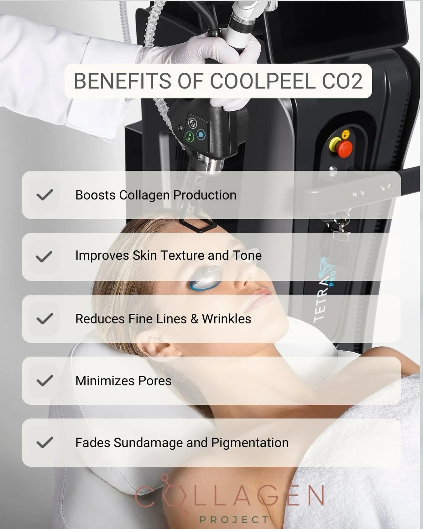 👀Curious about coolpeel?
CoolPeel CO₂ is ideal if you&rsquo;re noticing:
✨ Fine lines and wrinkles
✨ Uneven texture
✨ Dullness or sun damage
✨ Early collagen loss
Refine the surface. Restore the glow.

#coolpeel #CO2 #collagenproject #collagen #skin