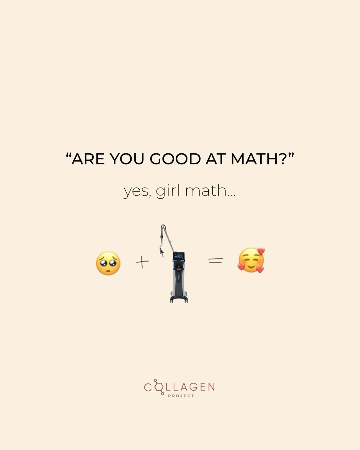 Are you good at math? 🤔
Yes. Girl math.

Sad girl + stress + tired skin = 😩
✨ Collagen Project ✨ = 😊

The numbers don&rsquo;t lie.
Invest in your skin. Protect your glow.
That&rsquo;s just&hellip; math. 💅✨

#GirlMath #CollagenProject #SkinMath #G