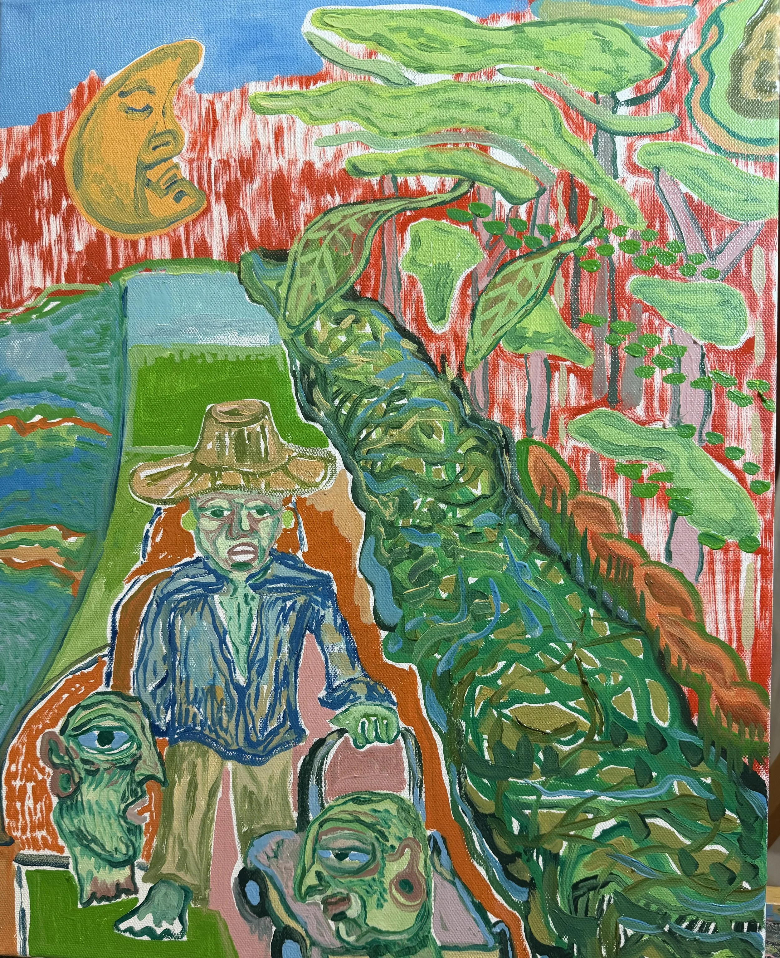 Carting Around the Idiots, 20x16", $750